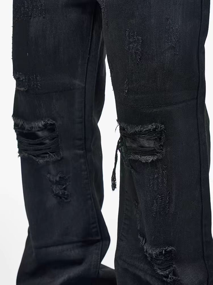 Japanese Brand × Jean High street hip hop fake ripped coated baggy jeans Size US 34 / EU 50 - 3 Thumbnail