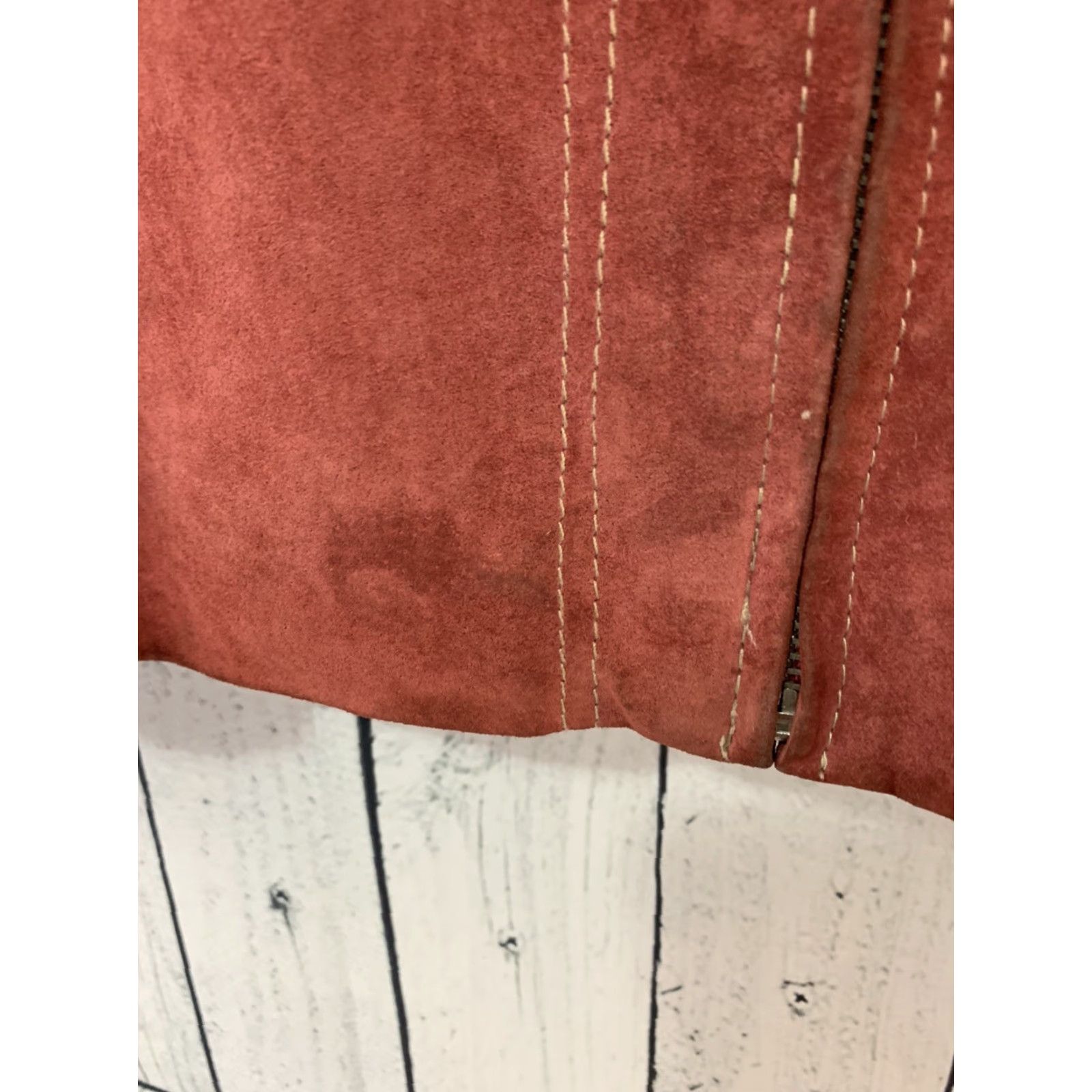 Vintage TRUE GRIT Leather Coat Women's Size S Red Full Zip Suede Leather Jacket Size S / US 4 / IT 40 - 4 Thumbnail