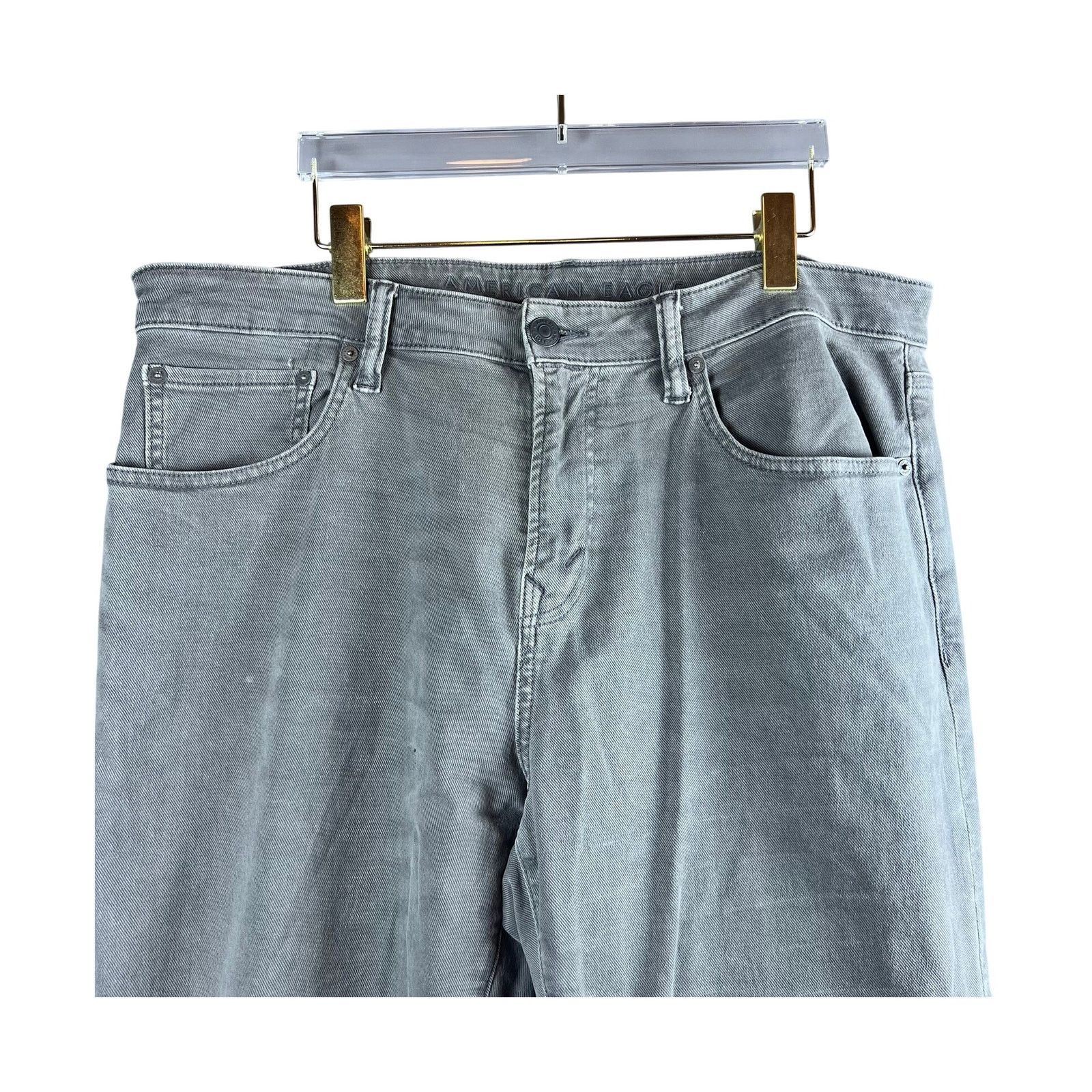 American Eagle Outfitters American Eagle Airflex Straight Leg Gray Jeans 36x34 Denim Size US 36 / EU 52 - 4 Thumbnail