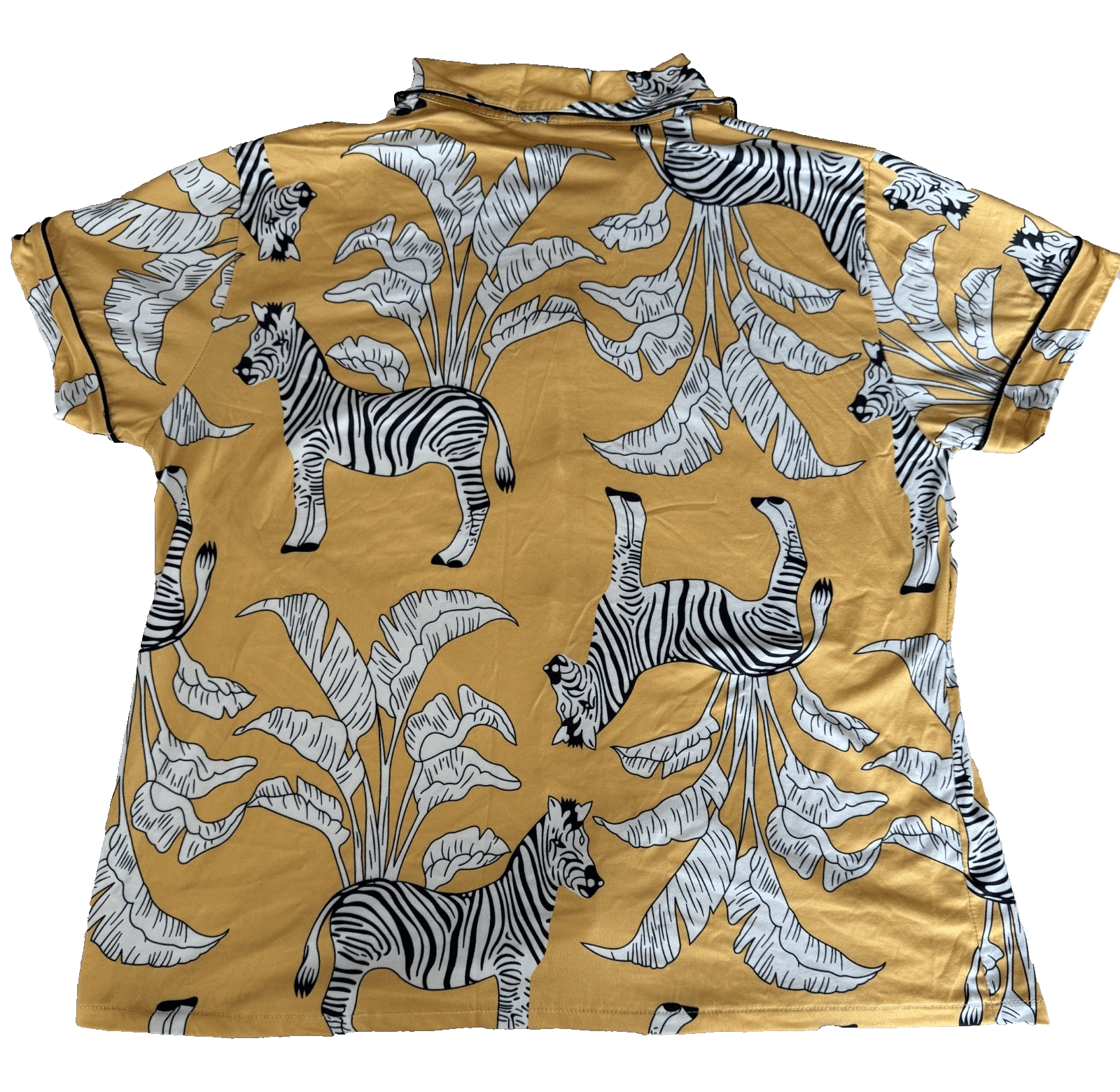 Other Womens XL Yellow Zebra Pajama Set Shorts 2PC Sleepwear Loun Size XL / US 12-14 / IT 48-50 - 3 Thumbnail