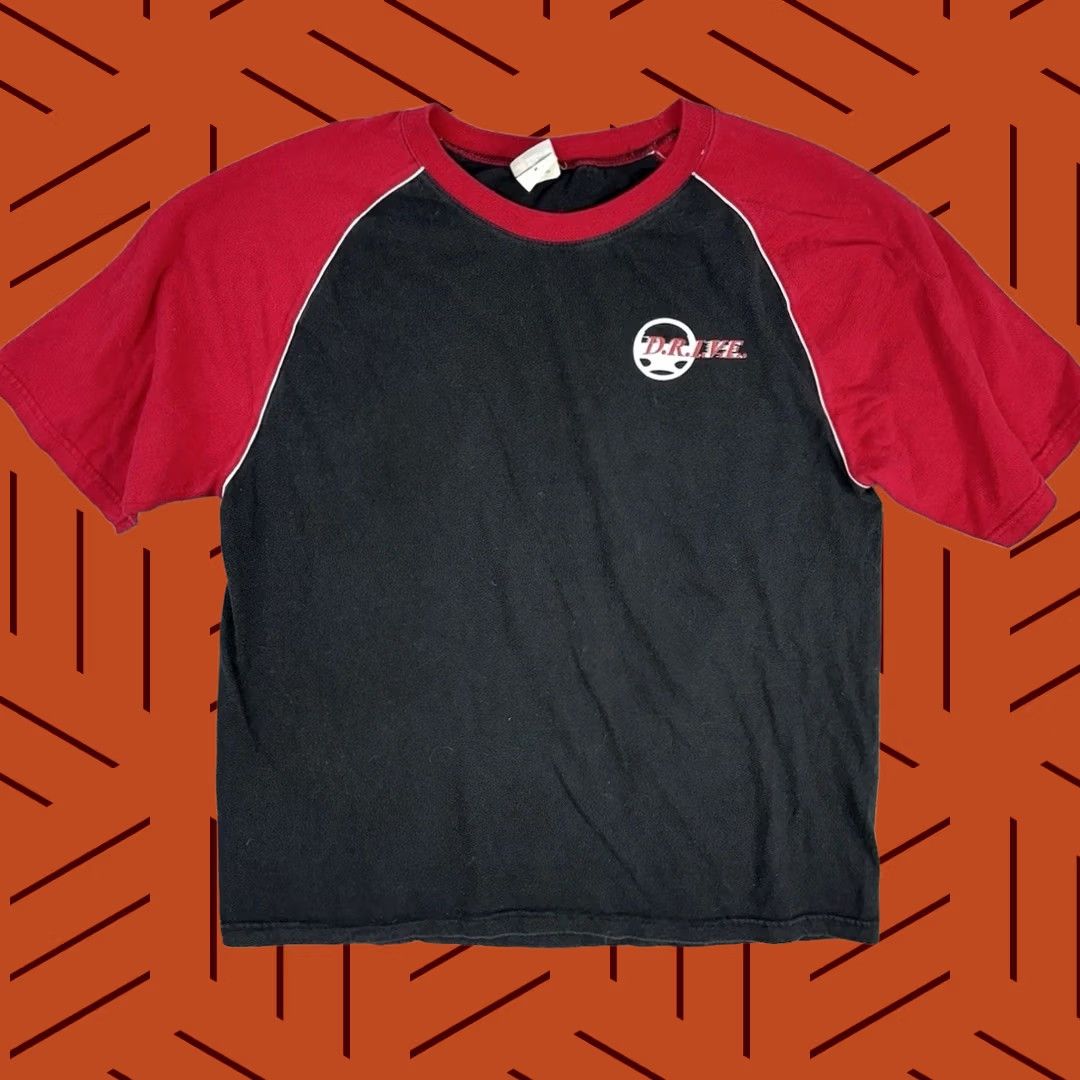 Hanes VINTAGE Hanes Beefy Tee Raglan Tee D.R.I.V.E. Men’s Medium Black Size US M / EU 48-50 / 2 - 1 Thumbnail