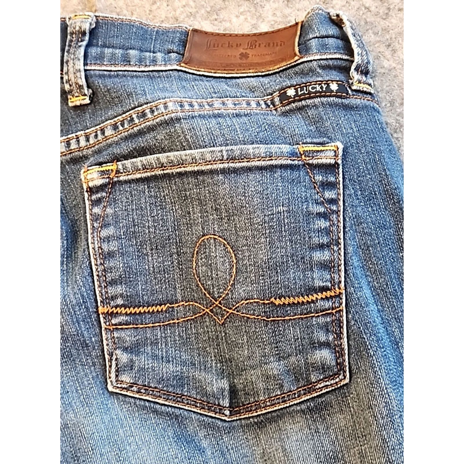 Lucky Brand VINTAGE Lucky Brand Sofia Straight Jeans Womens 8 Dark Blue Denim Straight Leg Stretch Regular Rise Mid 29in Boys/Girls? Size 30" / US 8 / IT 44 - 4 Thumbnail