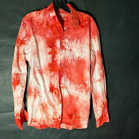 Reiss Reiss Shirt Pink Red Tie Dye Button up Size Large Long Sleev Size US L / EU 52-54 / 3 - 1 Thumbnail
