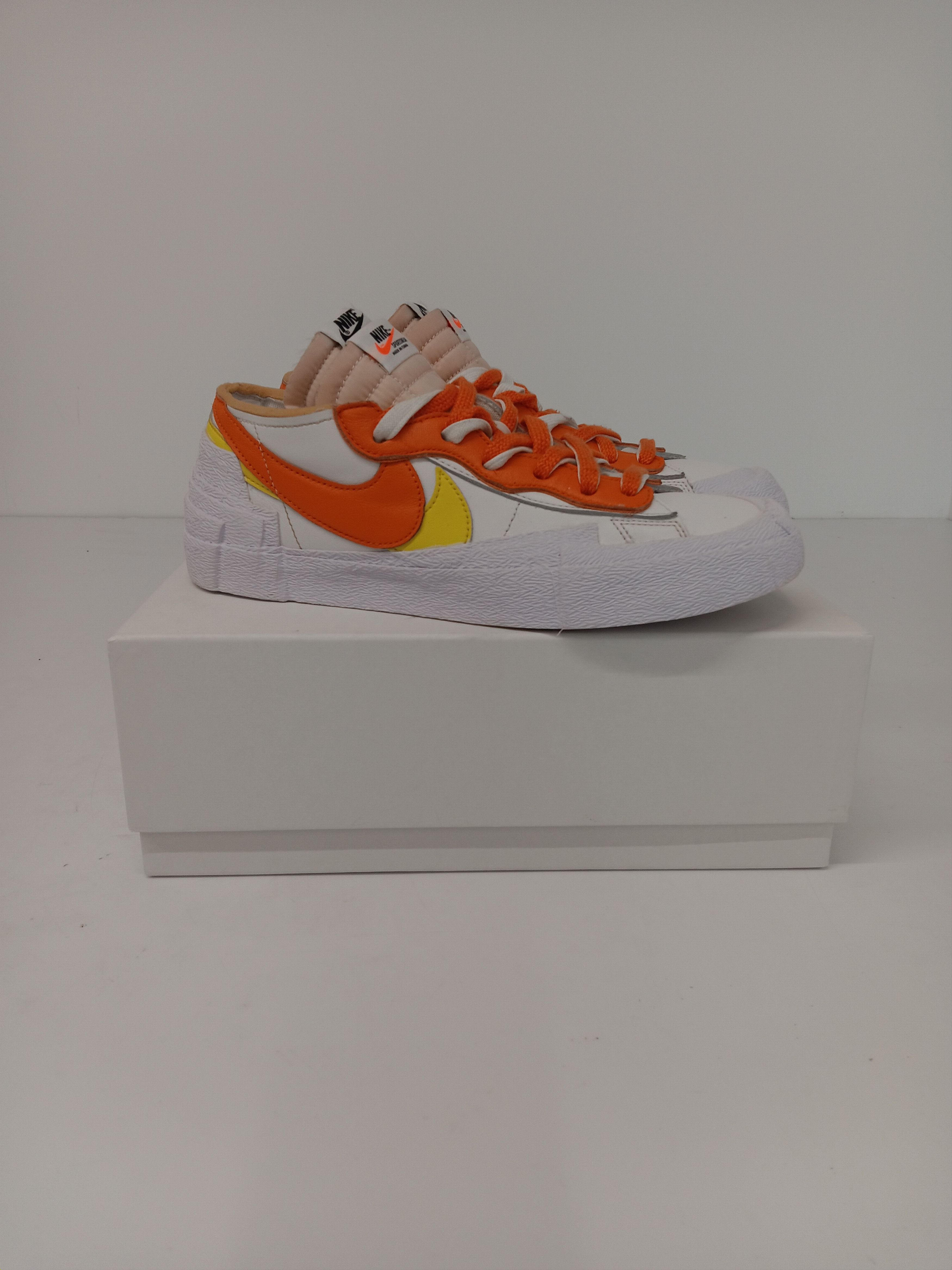 Nike NIKE x Sacai Blazer White Magma Orange Low Top Sneakers- US9 Size US 9 / EU 42 - 1 Thumbnail