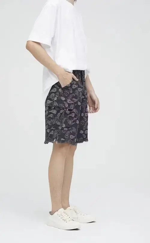 VIBE 20SS Indigo Union Japan Black Worker Bandana Shorts Size US 30 / EU 46 - 4 Thumbnail