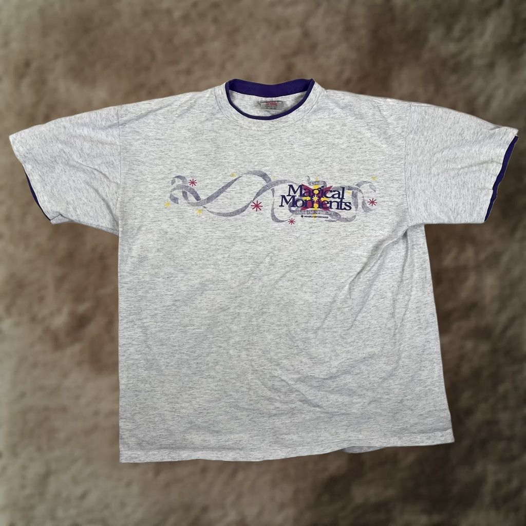 Vintage VINTAGE Oneita Magical Moments T-Shirt Mens XL Gray 1994 90s Graphic Print Crew Neck Short Sleeve Preshrunk Size US XL / EU 56 / 4 - 1 Thumbnail