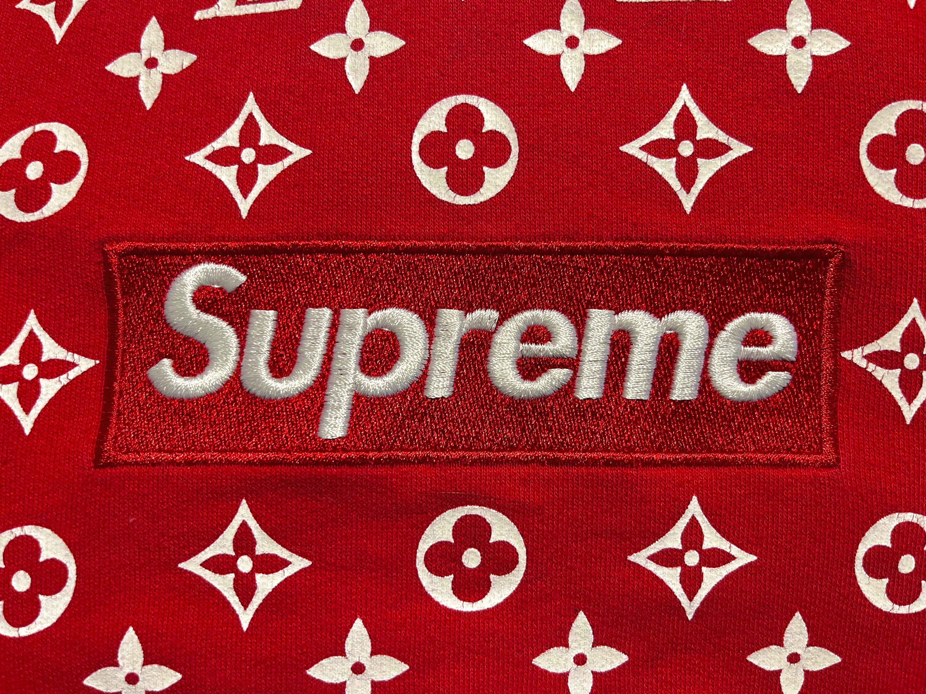 Louis Vuitton × Supreme Supreme x Louis Vuitton SS17 Red ‘All Over Monogram Hoody’ Size US XXL / EU 58 / 5 - 4 Thumbnail