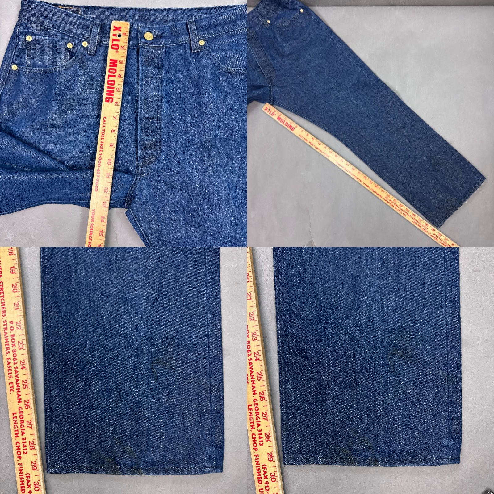 Levi's Levis 501 Jeans Mens 36x30 Blue Gold Metallic Denim Pants Button Fly Tag38x32 Size US 38 / EU 54 - 10 Thumbnail