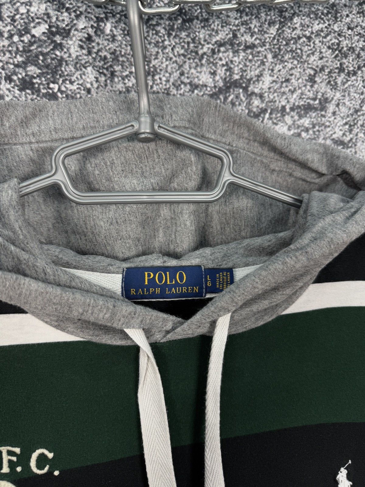 Polo Ralph Lauren × Ralph Lauren × Vintage Mens Polo Ralph Lauren R.L.F.C 1923 Skulls Striped Hoodie Size US L / EU 52-54 / 3 - 6 Thumbnail