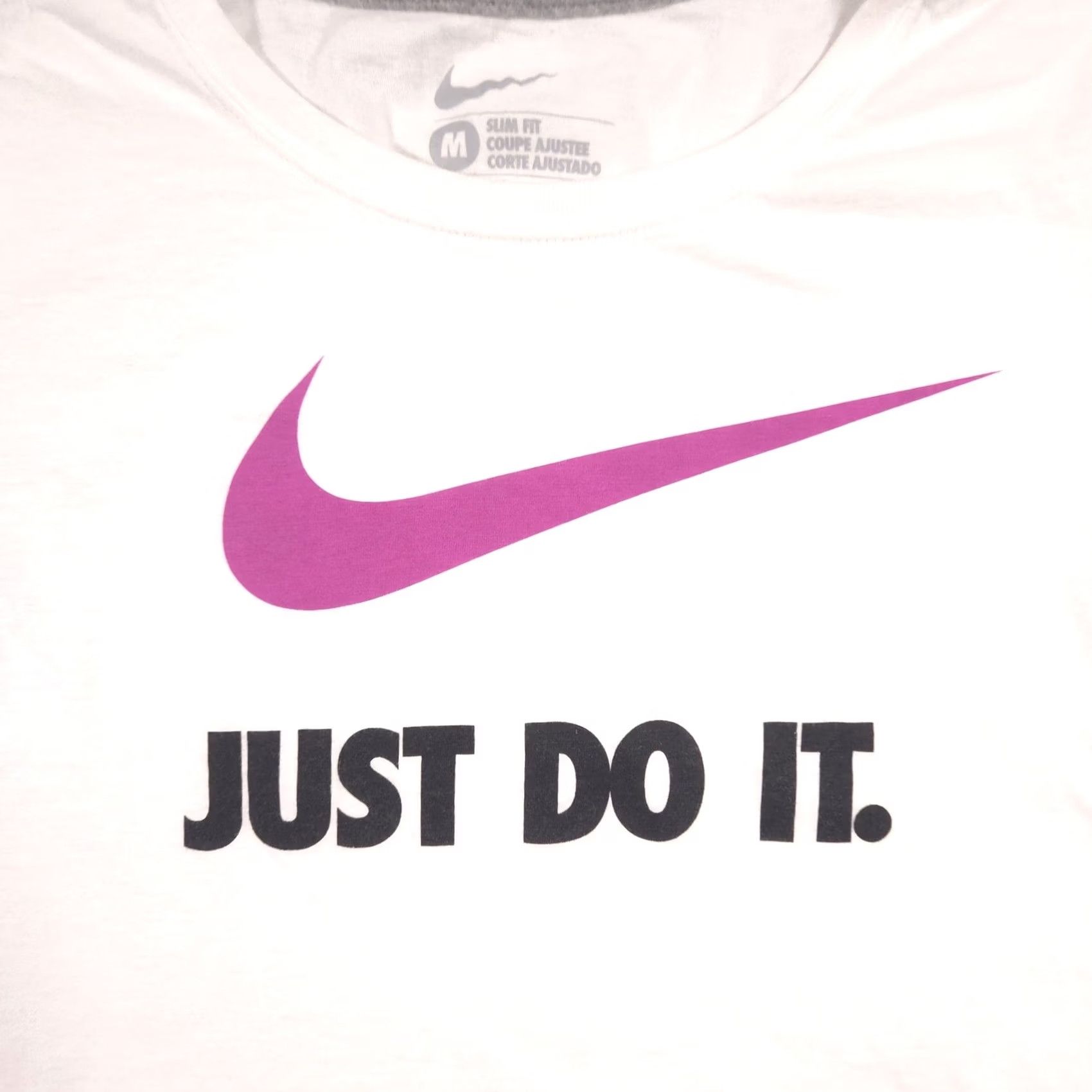 Nike VINTAGE Nike Shirt Womens M White Just Do It Swoosh Graphic Crew Neck Tee Top Size M / US 6-8 / IT 42-44 - 3 Thumbnail