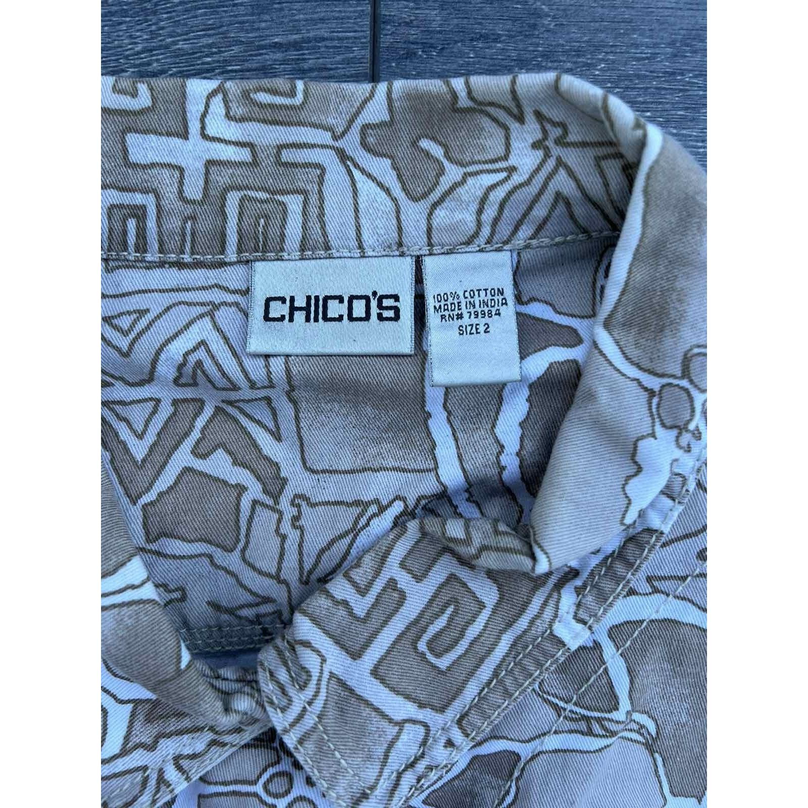 Chicos CHICO'S Women's art to wear denim jacket with Size 2 A000221 Size XS / US 0-2 / IT 36-38 - 3 Thumbnail