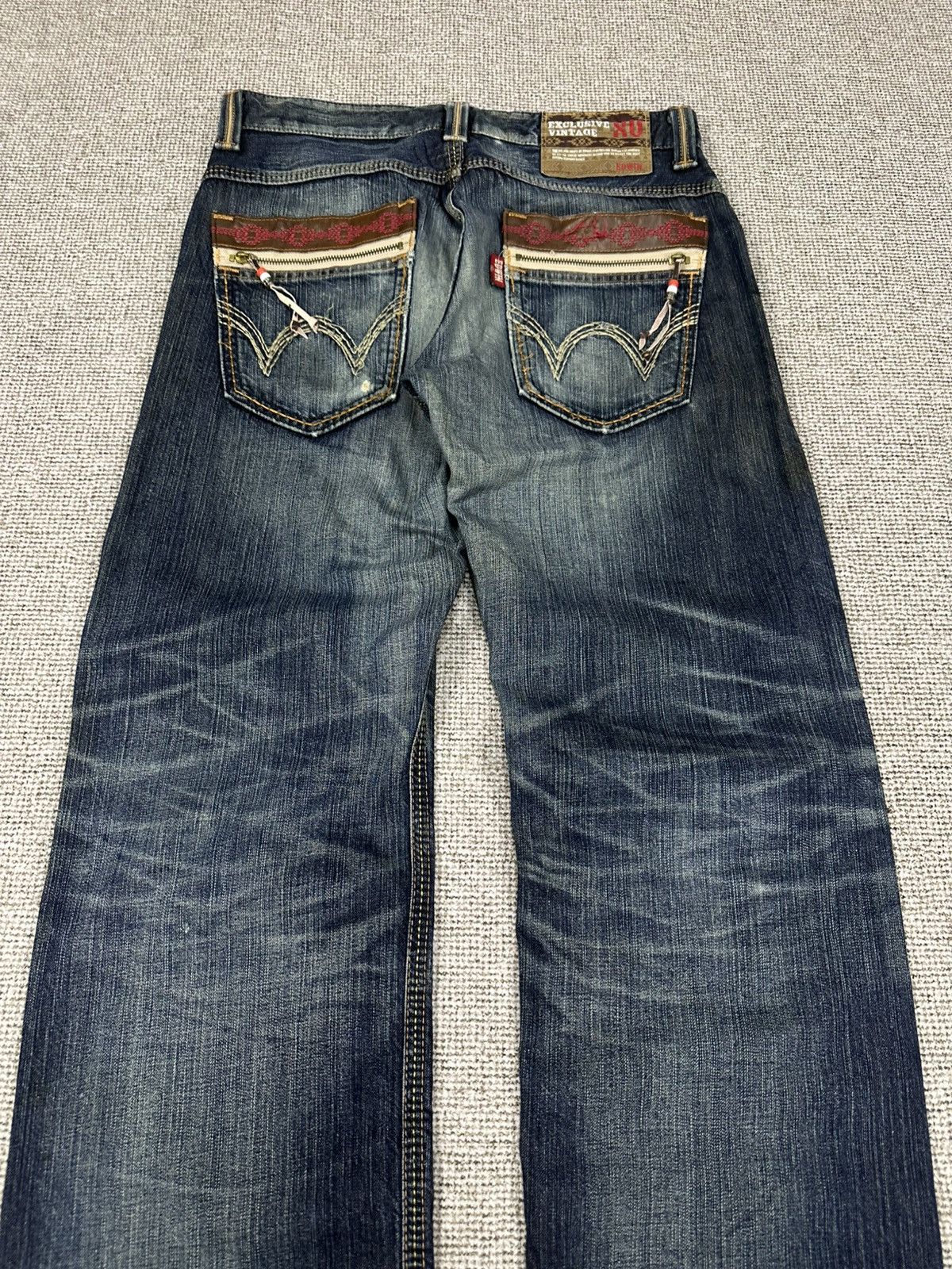 Edwin Vintage Edwin 444 XVS Distressed Wide Leg Denim 34x31 D741 Size US 32 / EU 48 - 5 Thumbnail