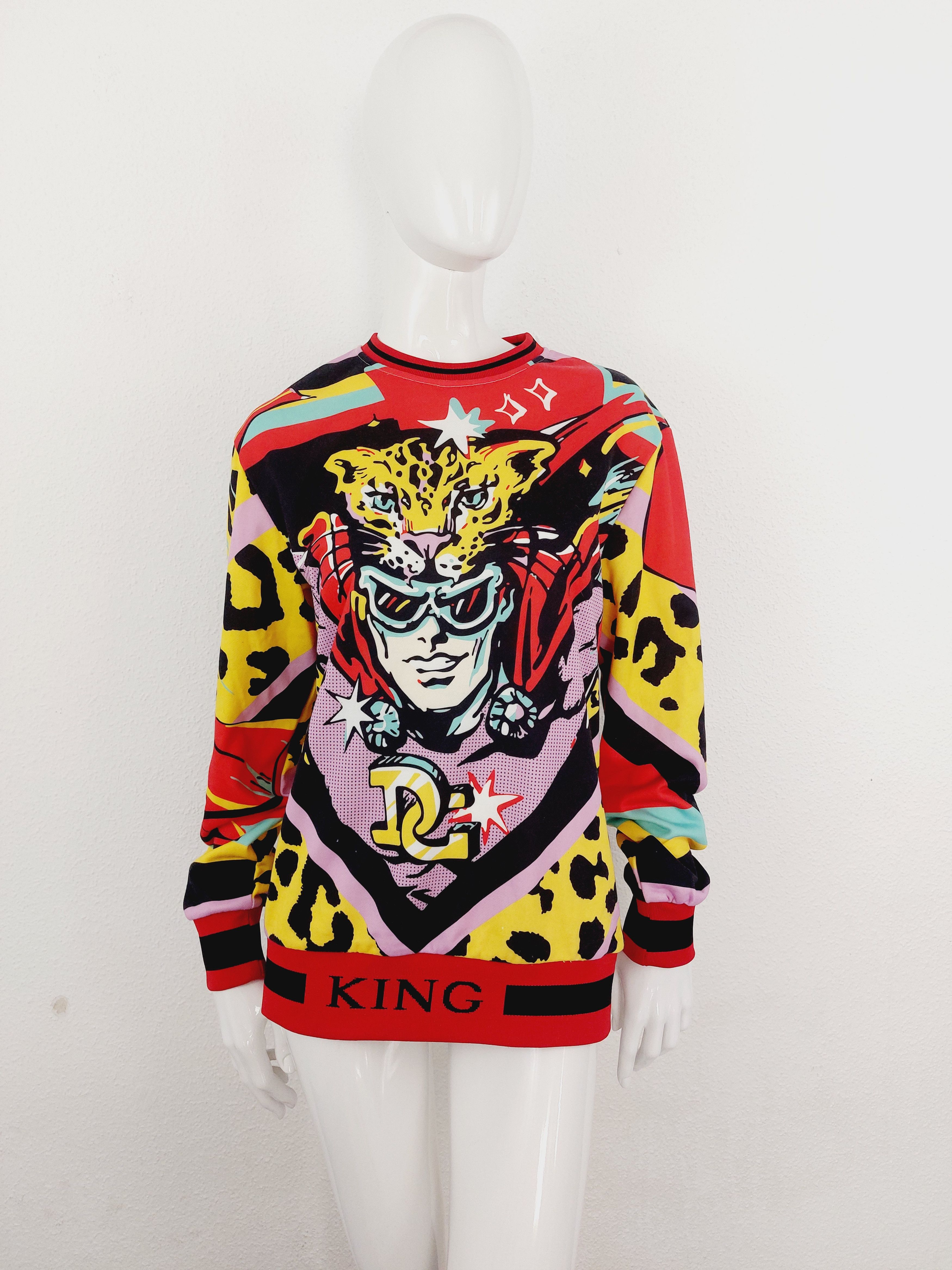 Dolce & Gabbana Dolce & Gabbana 2019 Leopard King D&G Superhero Sweatshirt Size US S / EU 44-46 / 1 - 2 Thumbnail