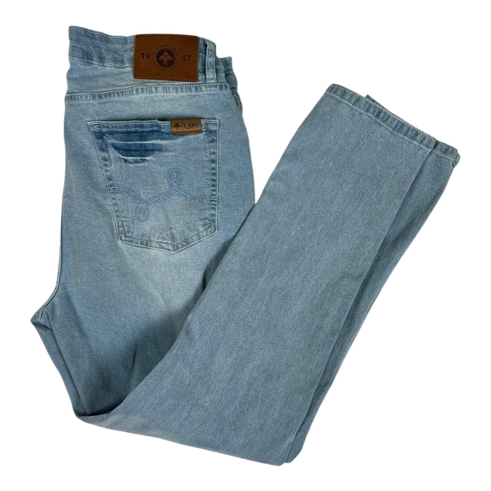 LRG Vintage LRG Jeans Mens 34x30 Light Wash Blue Slim Straight D Size US 34 / EU 50 - 1 Thumbnail