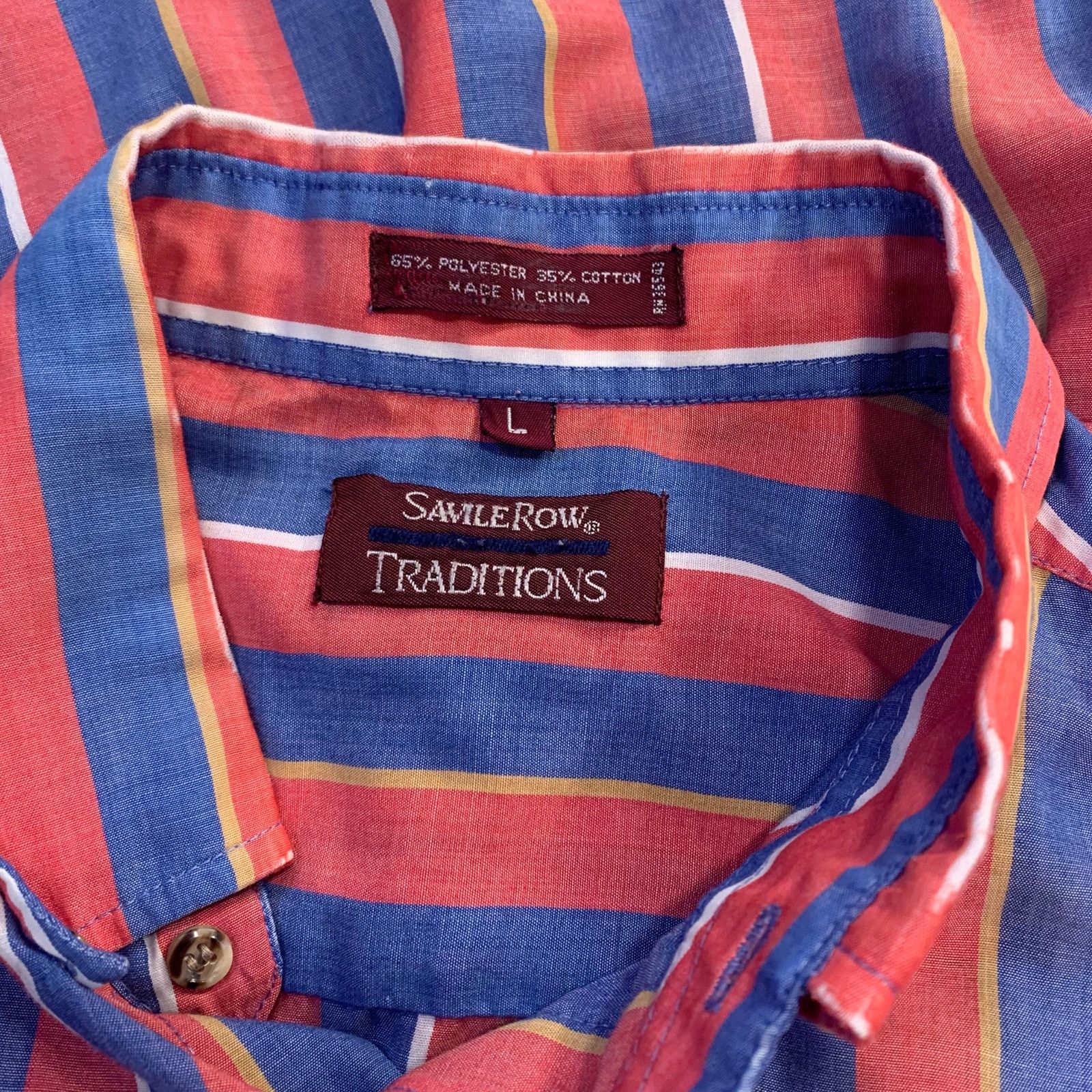 Savile Row Vintage Short Sleeve Striped Button Up Savile Row Traditions Size US L / EU 52-54 / 3 - 3 Thumbnail
