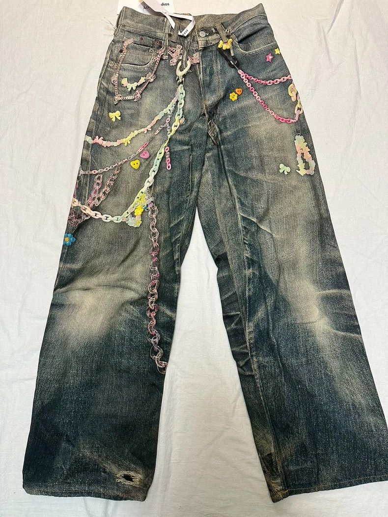 Acne Studios Acne Studios Loose wide-leg jeans with candy chain print Size US 34 / EU 50 - 1 Thumbnail