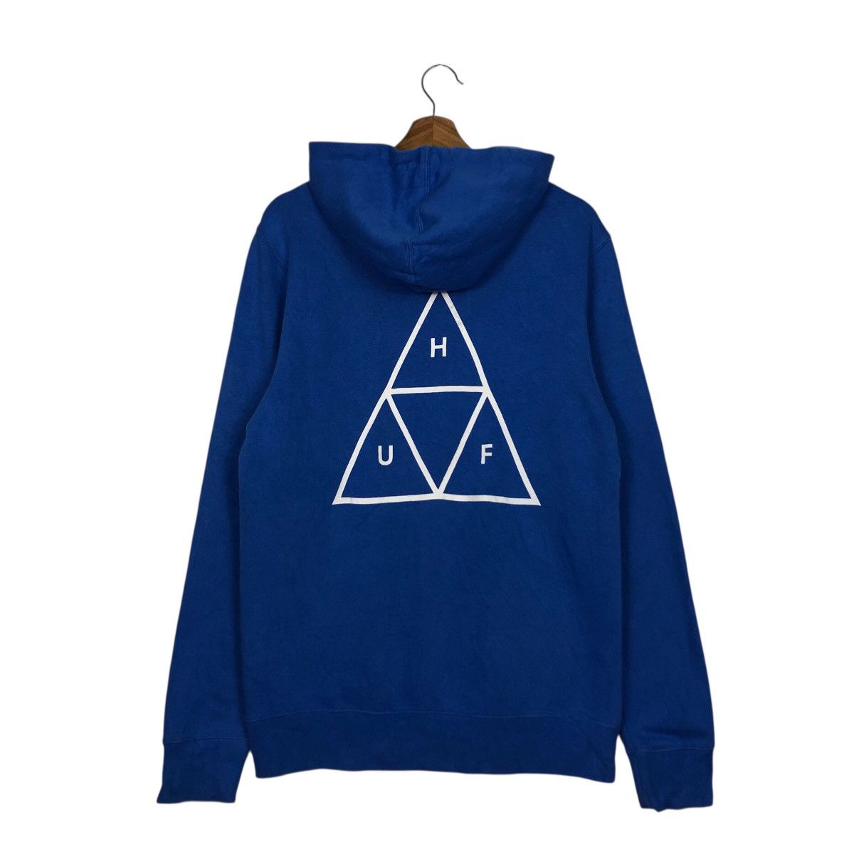 Japanese Brand 📌Rich Blue Vintagr Hoodie Pull Over HUF Big Logo Design Size US S / EU 44-46 / 1 - 9 Thumbnail