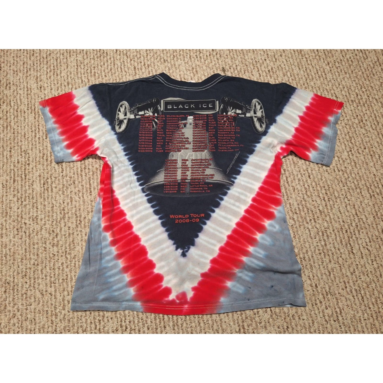 Anvil AC/DC Rock Band Tour Concert Shirt M Tie-Dye Red 100% Cotton Anvil Graphic Tee Men Short Sleeve Vintage? No Size US M / EU 48-50 / 2 - 3 Thumbnail