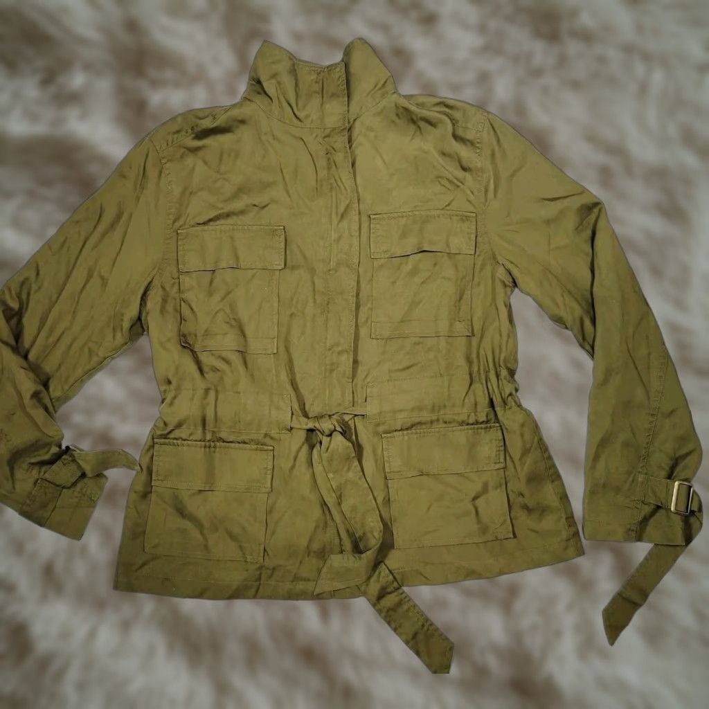 Olive VINTAGE Scoop Women’s Olive Green Military Jacket - Lined, Cargo Utility, Size S, Green, Lyocell, Military Style, New, Jacket, Women, Size S Size S / US 4 / IT 40 - 1 Thumbnail