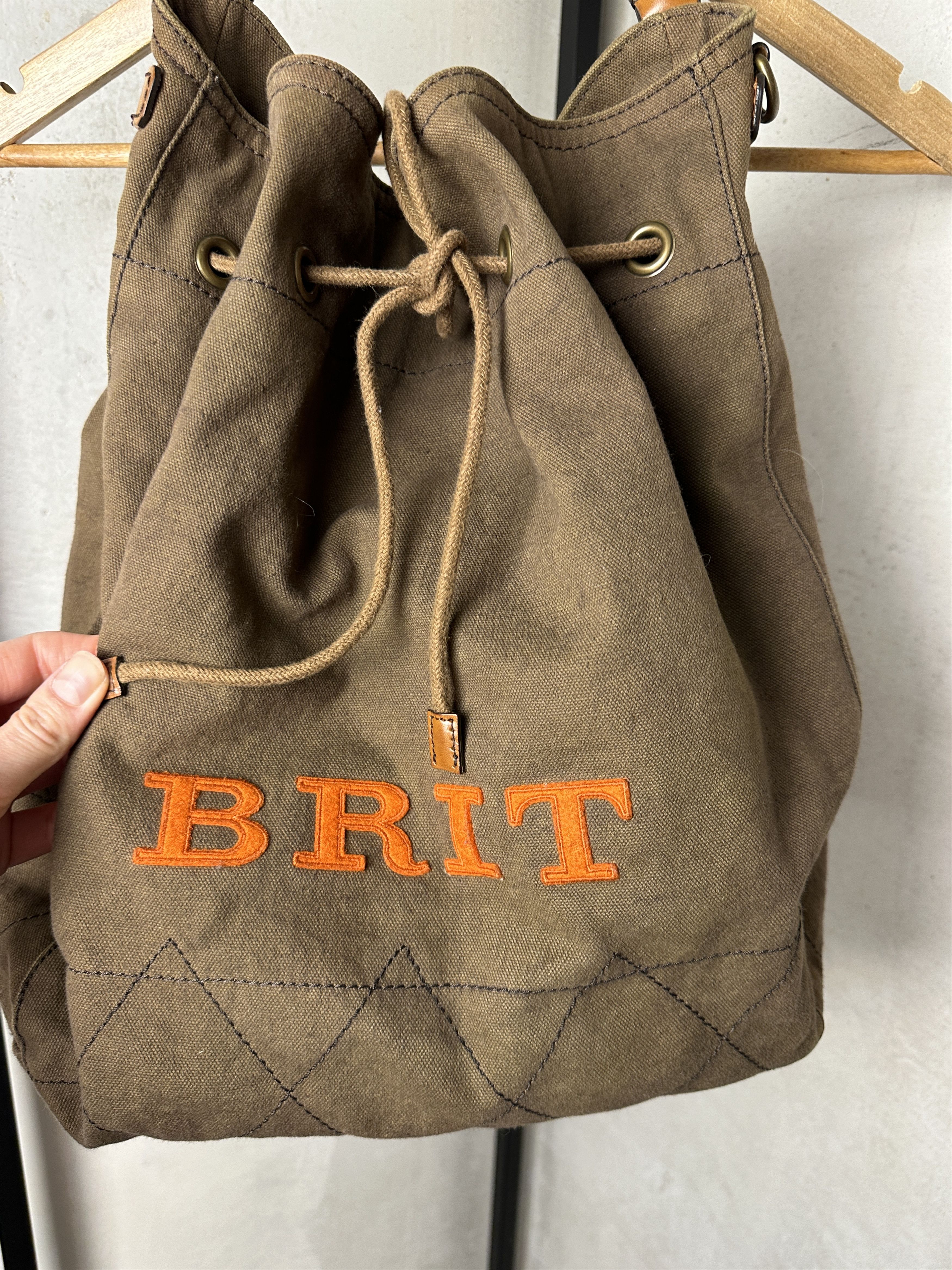 Burberry Burberry Brit Hobo Canvas Khaki Bag Size ONE SIZE - 2 Thumbnail