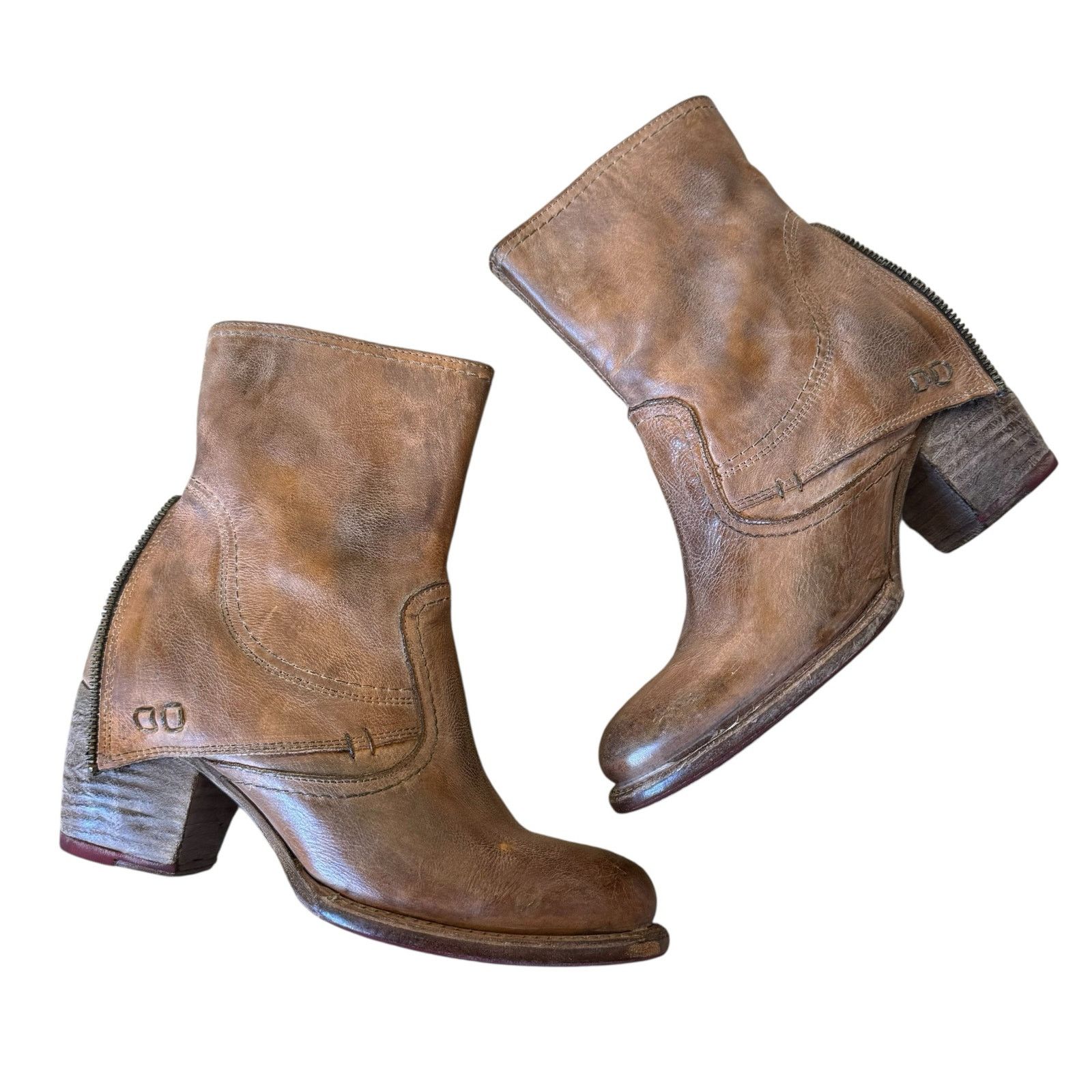 Bed Stu BEDSTU Iris Leather Boots Tan Rustic White BFS Size 6 Size US 6 / IT 36 - 1 Thumbnail
