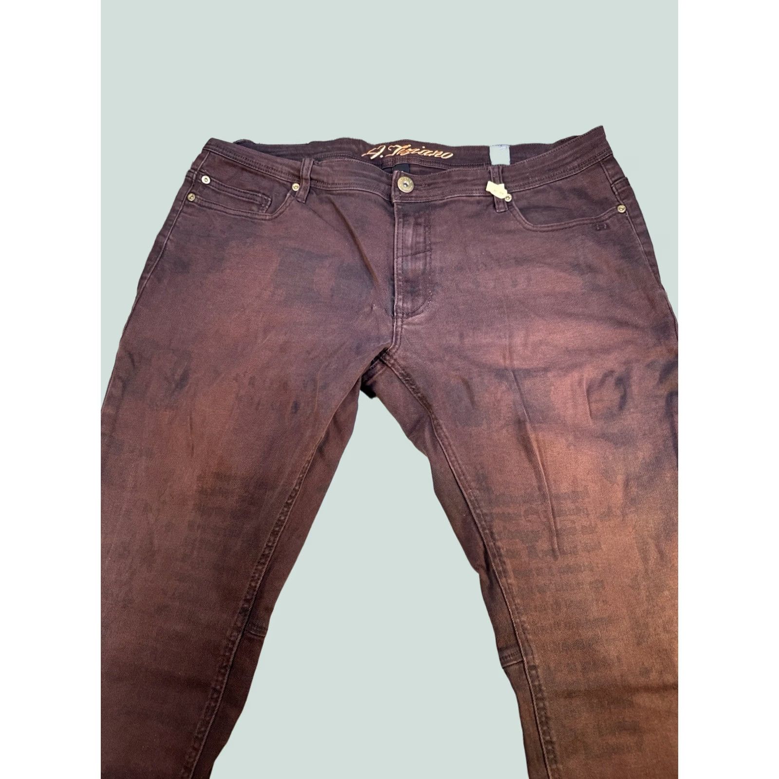 Denime A. Tiziano Jeans Men Brown Size 38 Slim Fit Stretch Denim Urban Streetwear Size US 38 / EU 54 - 1 Thumbnail