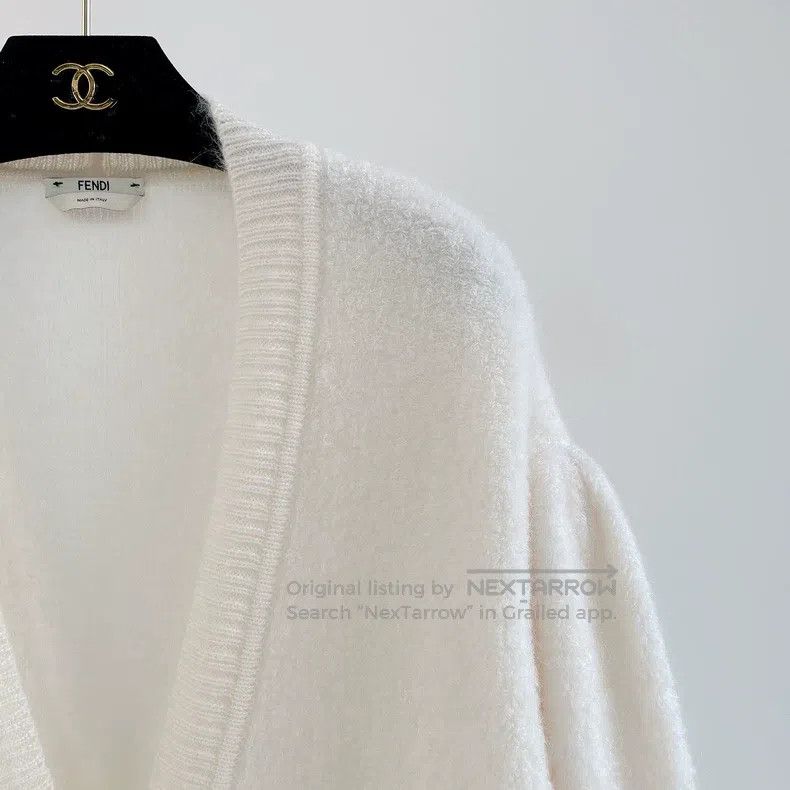 Fendi Fendi White Knit Cardigan Size S / US 4 / IT 40 - 3 Thumbnail