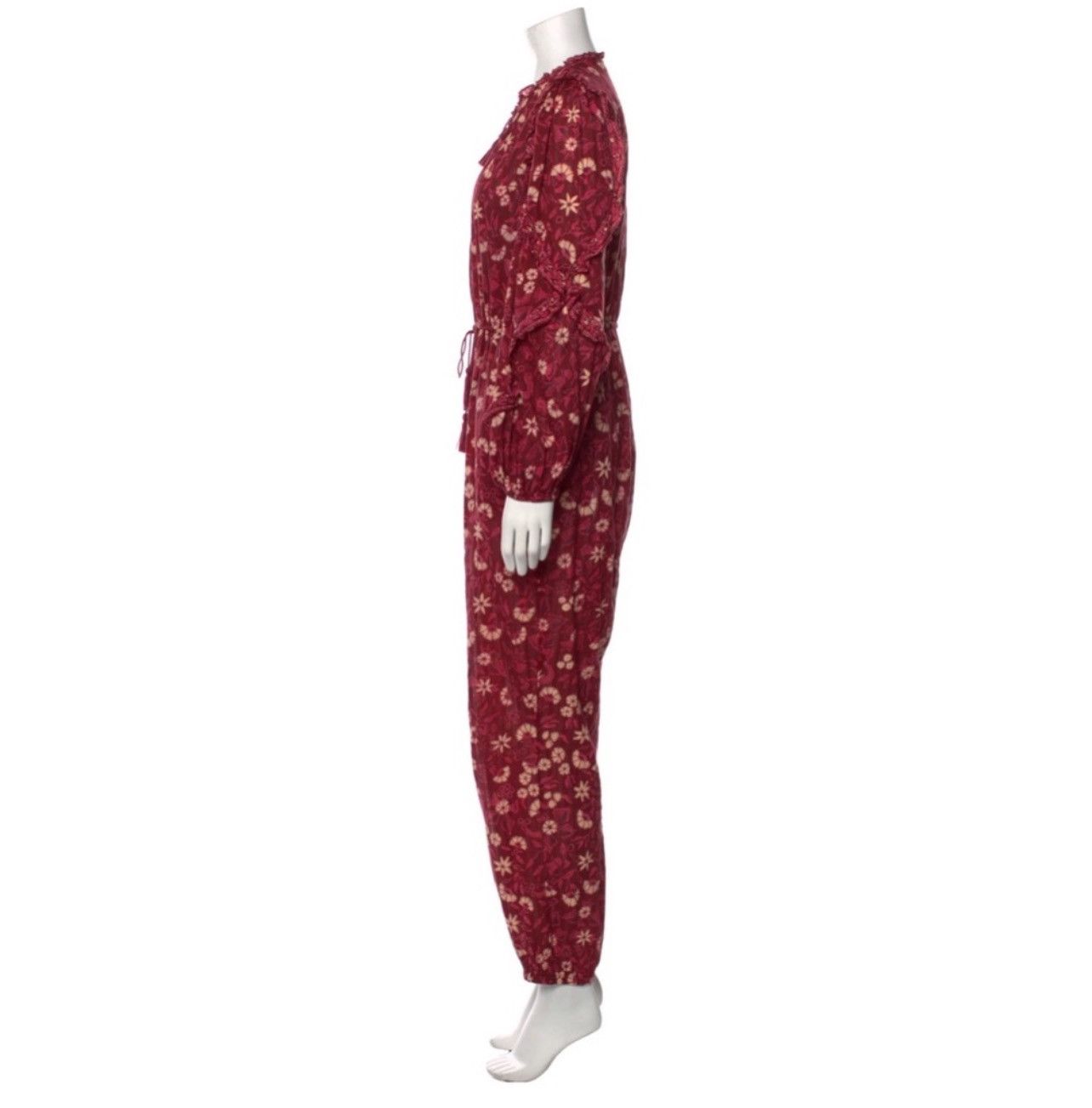 Ulla Johnson Ulla Johnson Delphine Burgundy Floral Scoop Neck Jumpsuit Size 26" / US 2 / IT 38 - 5 Thumbnail