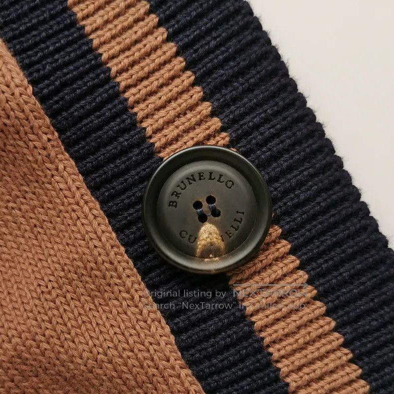 Brunello Cucinelli Brunello Cucinelli Cotton contrast single-breasted V-neck Size US S / EU 44-46 / 1 - 3 Thumbnail