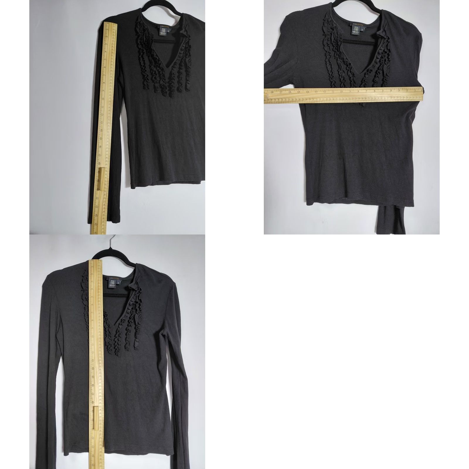 Bcbgmaxazria BCBGMAXAZRIA Black Long Sleeve Top Solid Knit Women Size S Size S / US 4 / IT 40 - 8 Thumbnail