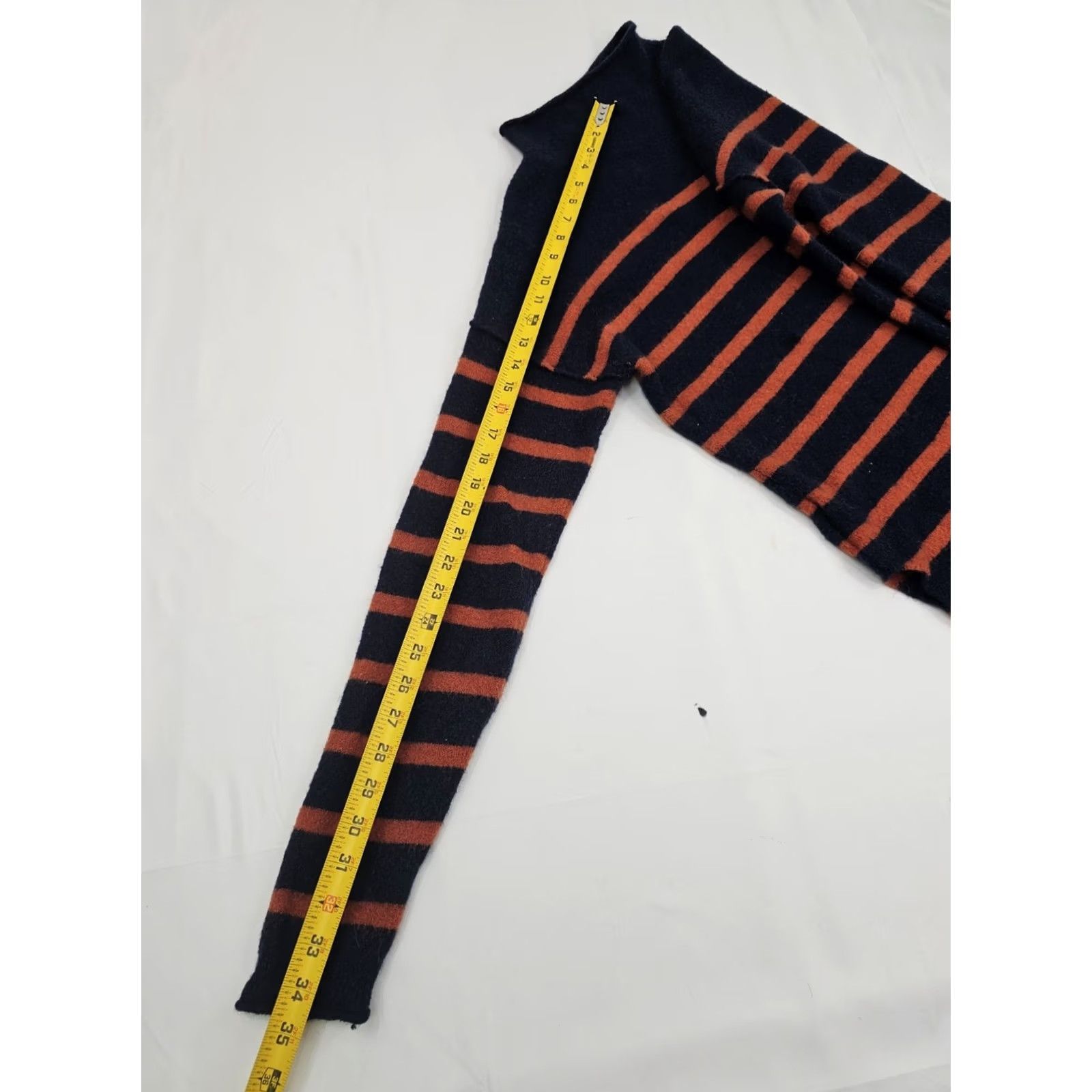 Madewell Madewell Cardigan Sweater Women M Blue Orange Wool Alpaca Knit Pullover Mock Neck Pockets Striped Bohemian Classic Retro Fall Spring Winter Size M / US 6-8 / IT 42-44 - 8 Thumbnail