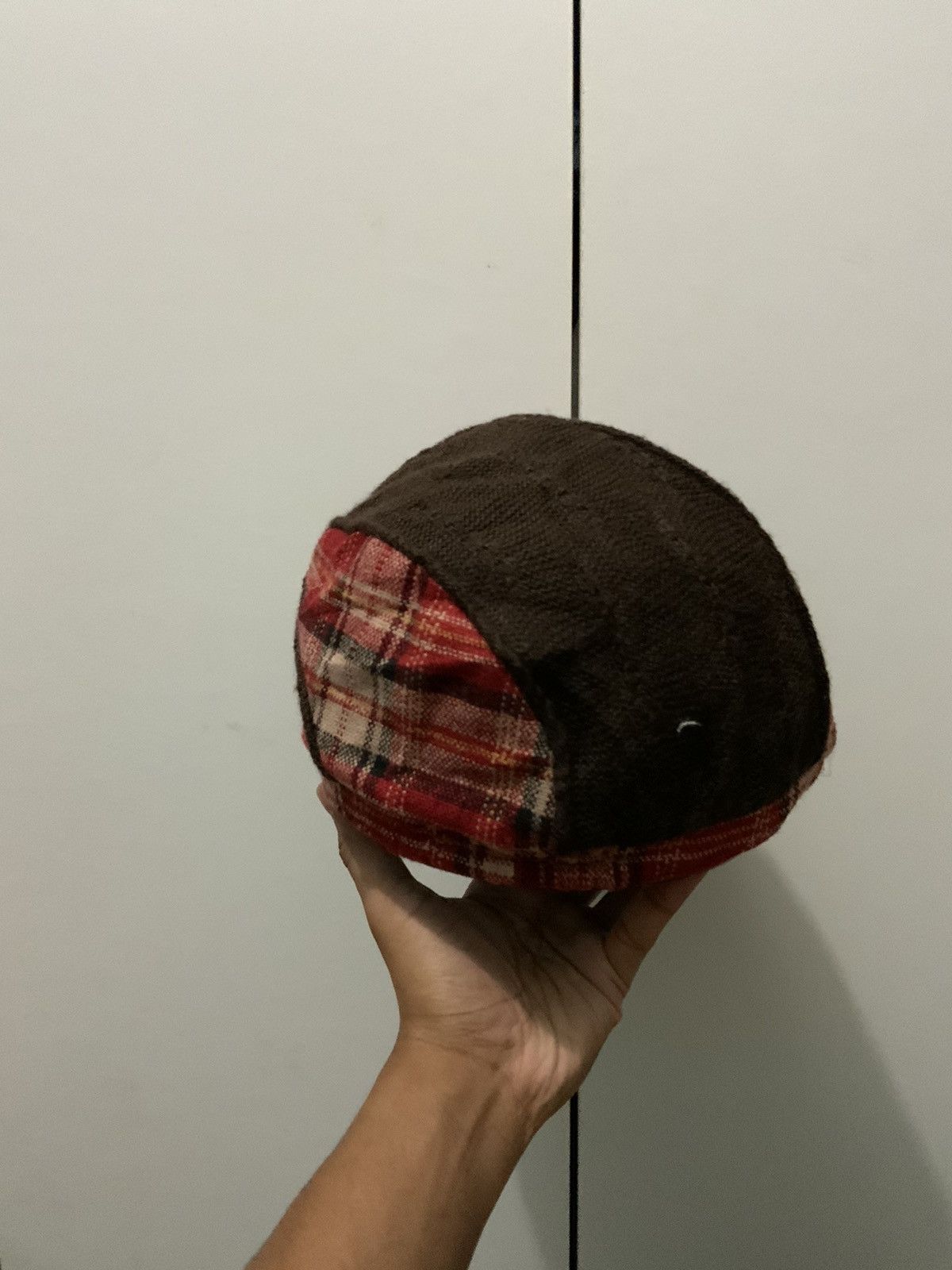 Japanese Brand Patchwork Retro Maroon Newsboy Hat Size ONE SIZE - 3 Thumbnail