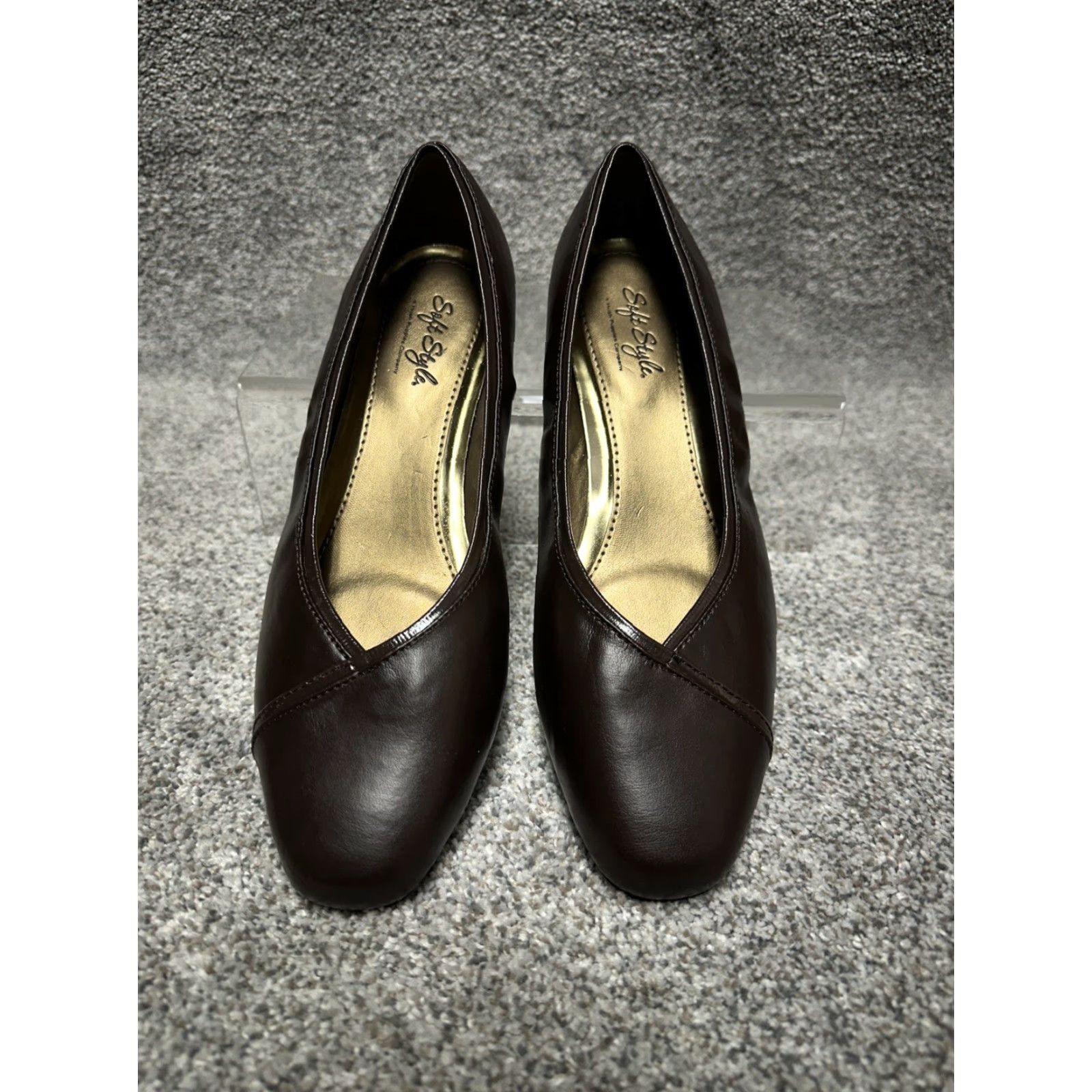 Hush Puppies Hush Puppies Pumps Size 8.5 Women's Pump Block Heel Dark Brown 90s Y2K Dark Academia Square Slip On Leather Insole Women Adults Shoes Size US 9 / IT 39 - 5 Thumbnail