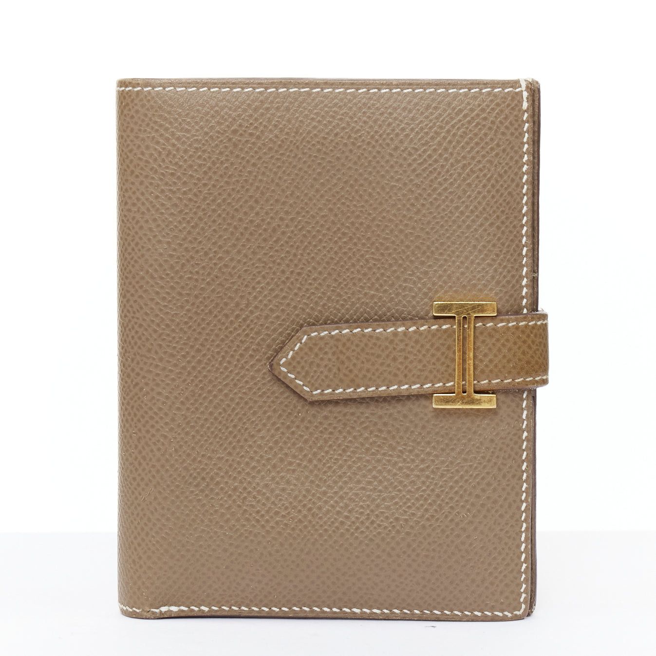 Hermes HERMES Bearn Compact etaupe brown GHW H strap epsom wallet Size ONE SIZE - 1 Thumbnail