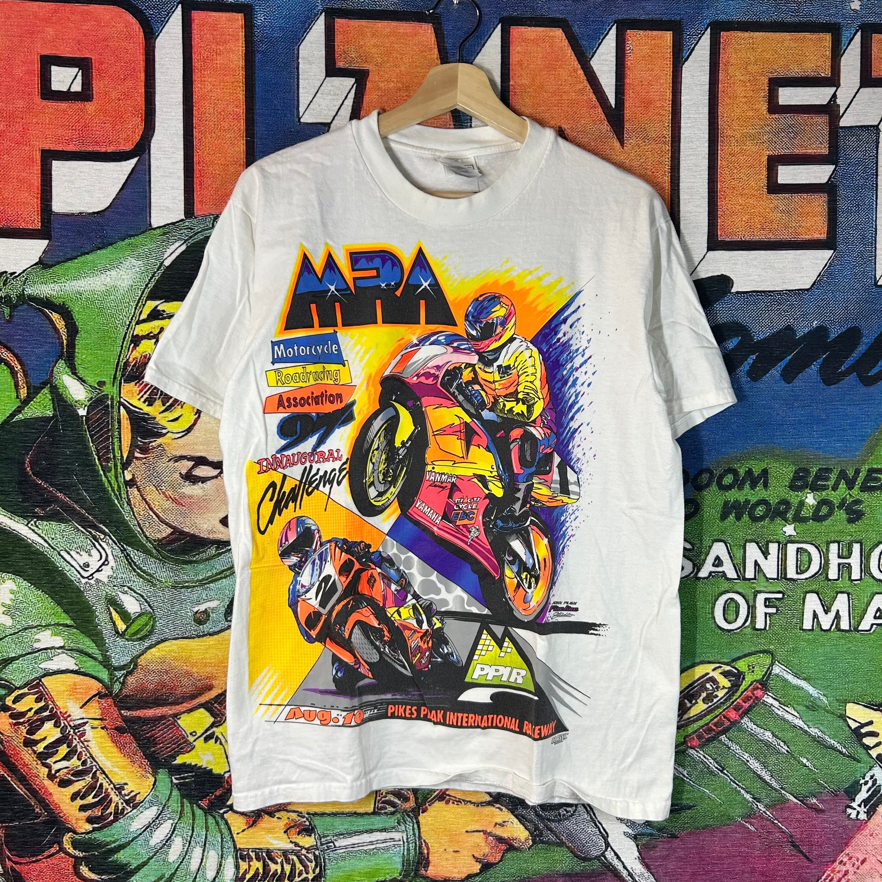 Vintage Vintage 90s Motorcycle Racing Association Tee Size Medium Size US M / EU 48-50 / 2 - 1 Thumbnail
