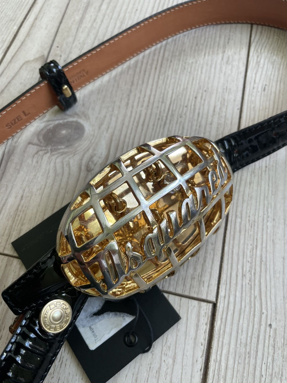 Dsquared2 × Vintage Dsquared Black Patent Leather Belt Size ONE SIZE - 5 Thumbnail