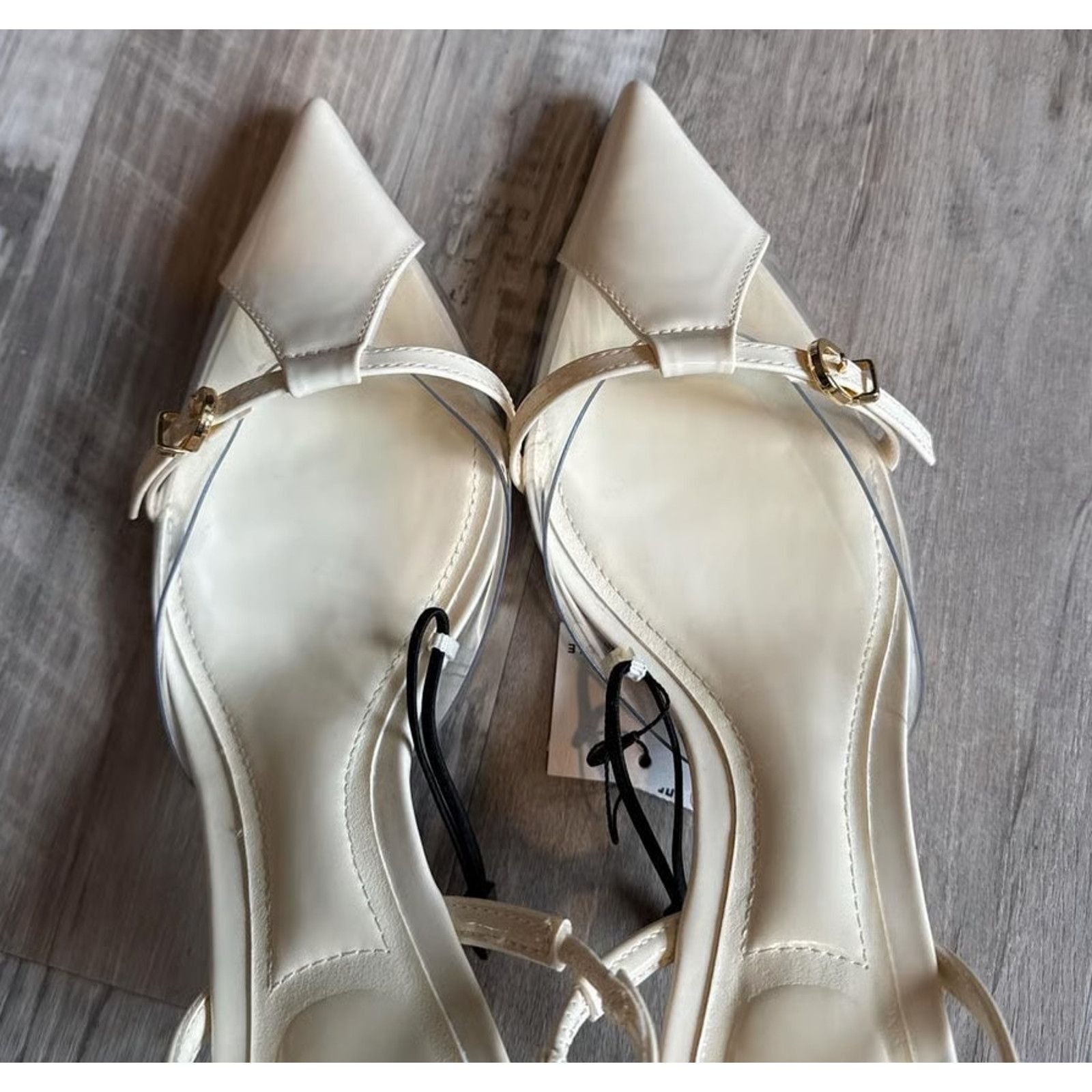 Zara Zara White Pointed Toe Slingback Heels NWT Size US 9 / IT 39 - 13 Thumbnail
