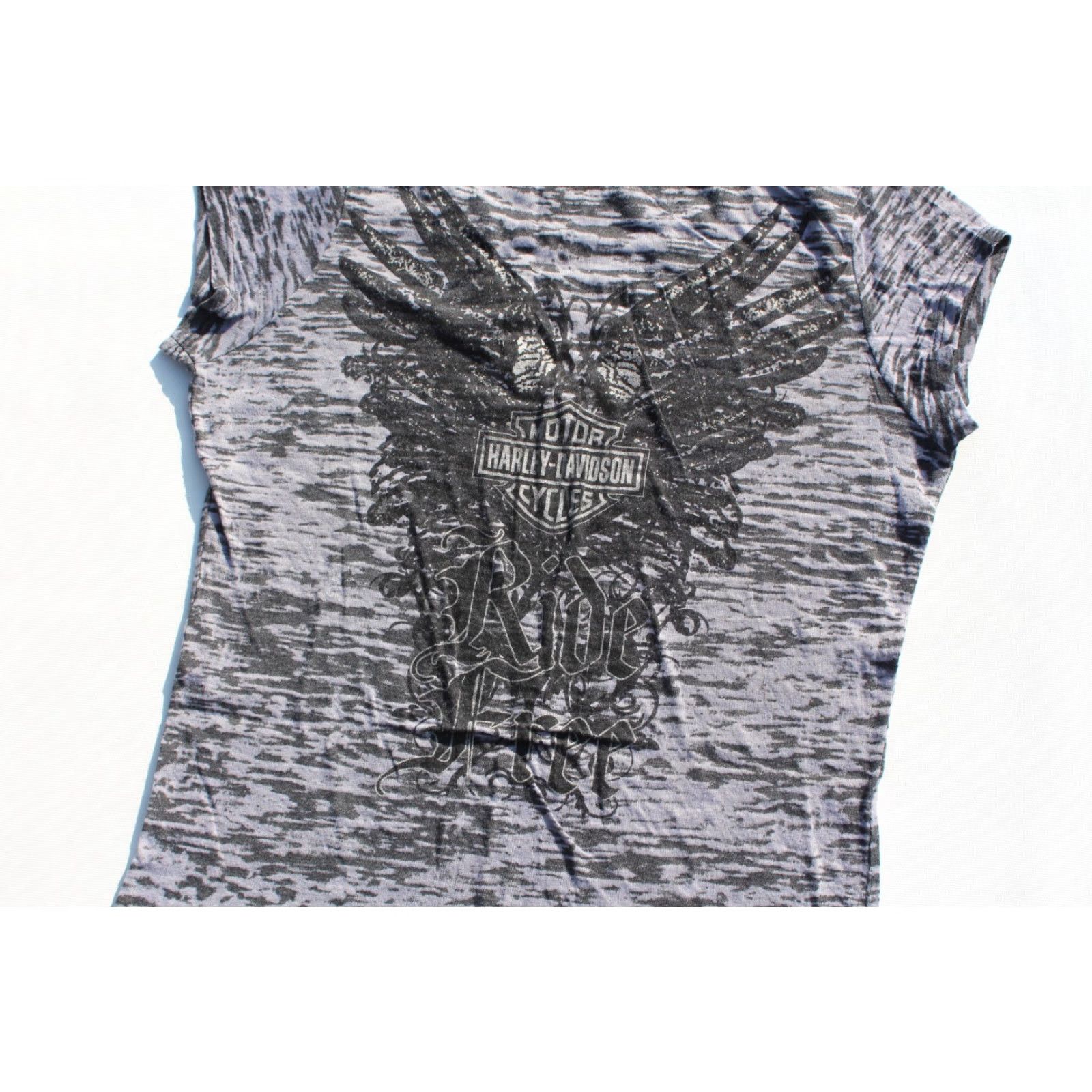 Harley Davidson Harley-Davidson Shirt Womens Short Sleeve T-Shirt Gray XS V-Neck Size XS / US 0-2 / IT 36-38 - 4 Thumbnail