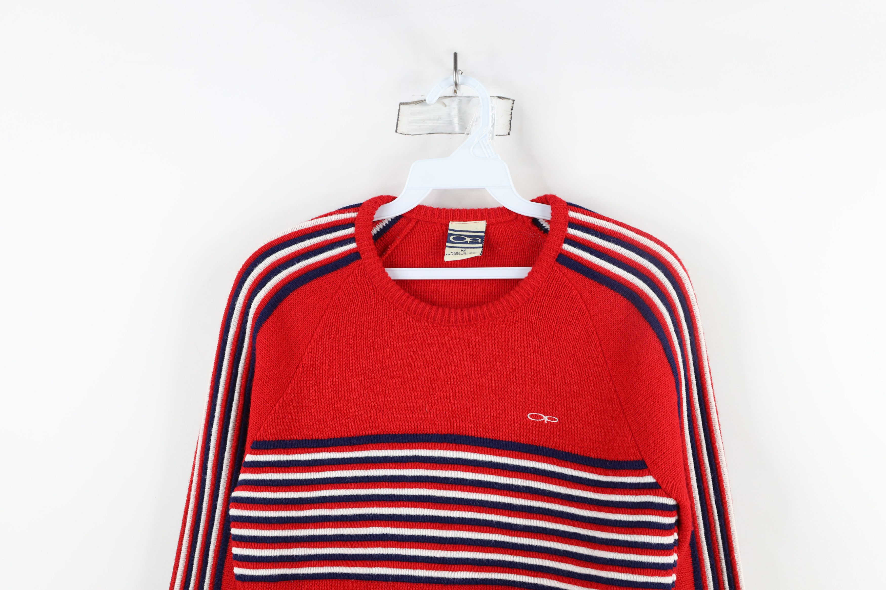 Ocean Pacific × Vintage Vintage 80s 90s Ocean Pacific Knit Surf Sweater Red USA Size M / US 6-8 / IT 42-44 - 2 Thumbnail
