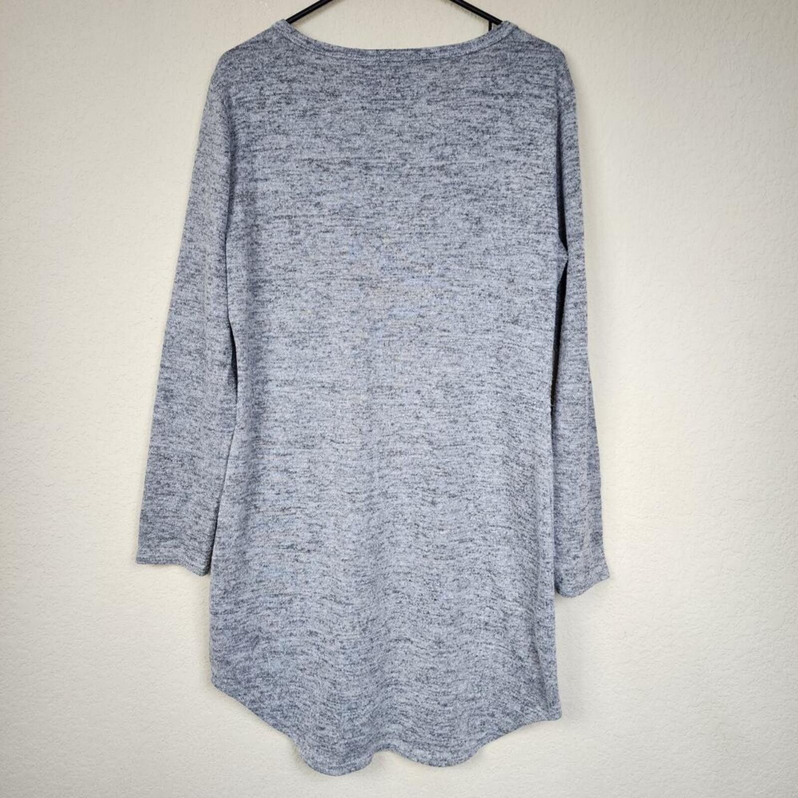 Other Grey Long Sleeve Floral Applique Dress Size L / US 10 / IT 46 - 4 Thumbnail