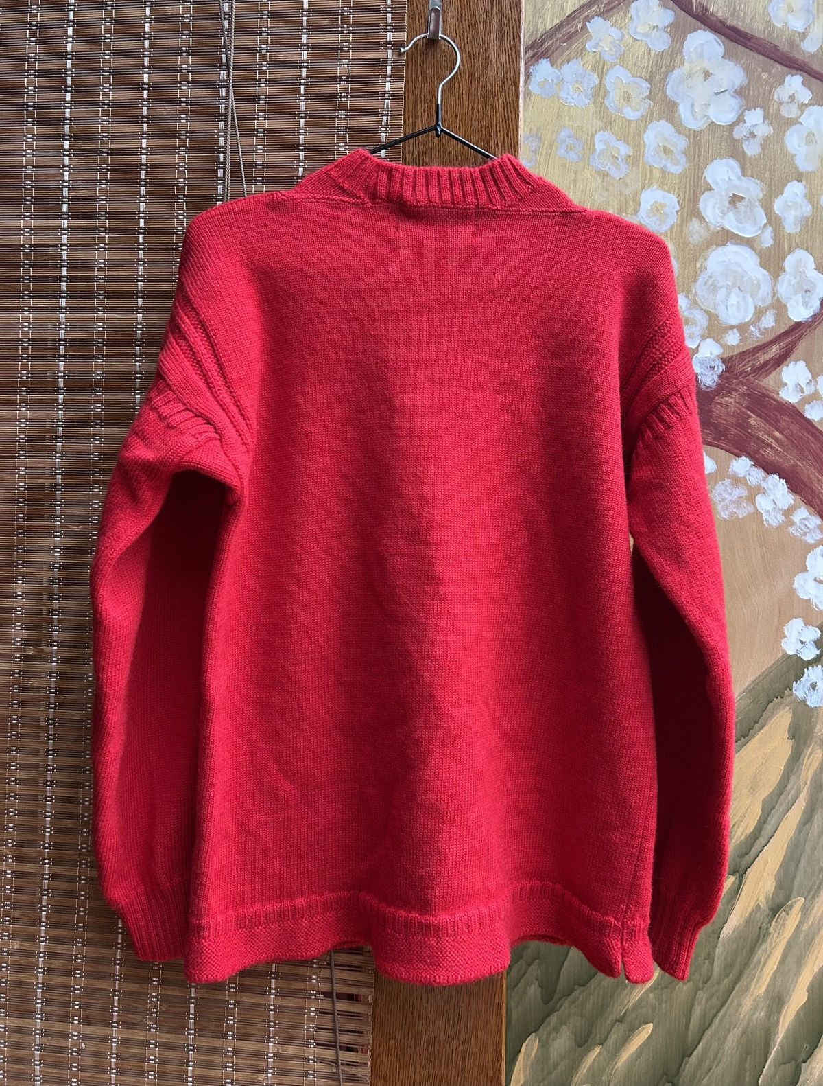 Le Tricoteur Guernsey × Vintage Vintage Traditional Guernsey Wool Fisherman Red Jumper Size US S / EU 44-46 / 1 - 2 Thumbnail