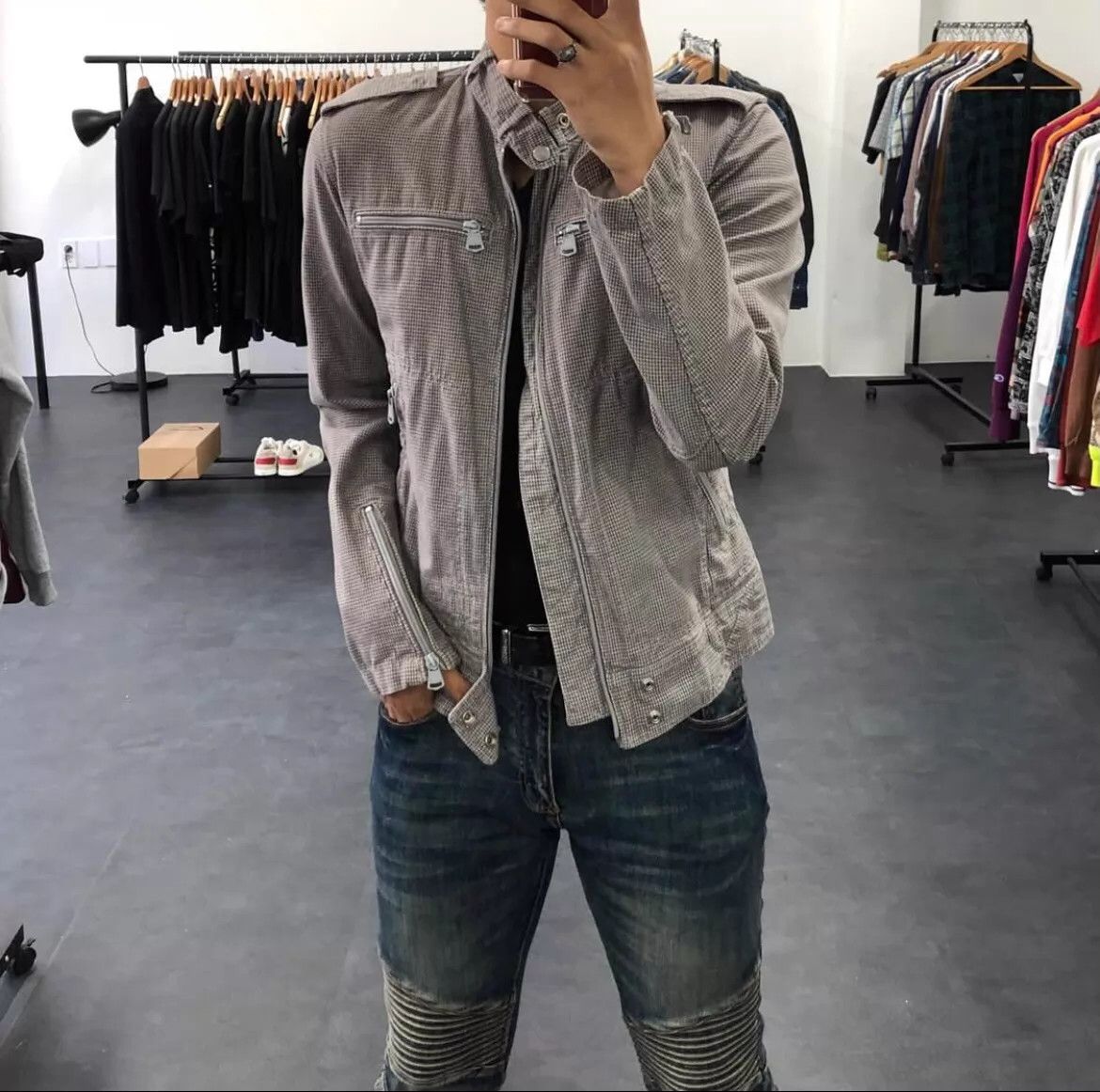Diesel Diesel Vintage Biker Zip Shoulder Pad Jacket Size US S / EU 44-46 / 1 - 6 Thumbnail