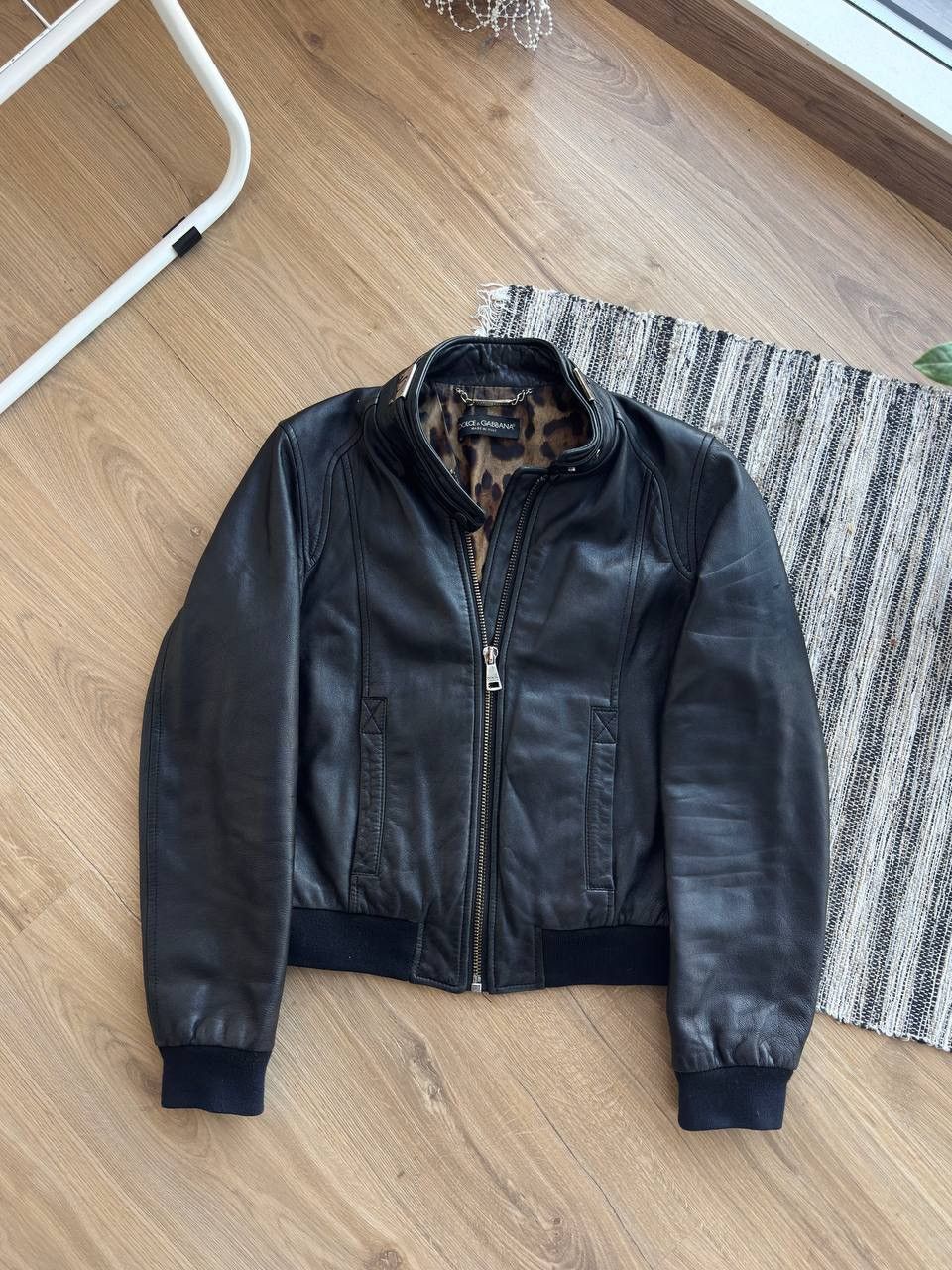 Dolce & Gabbana DOLCE & GABBANA LEATHER JACKET BLACK LEOPARD WOOMEN’S RARE Size M / US 6-8 / IT 42-44 - 1 Thumbnail