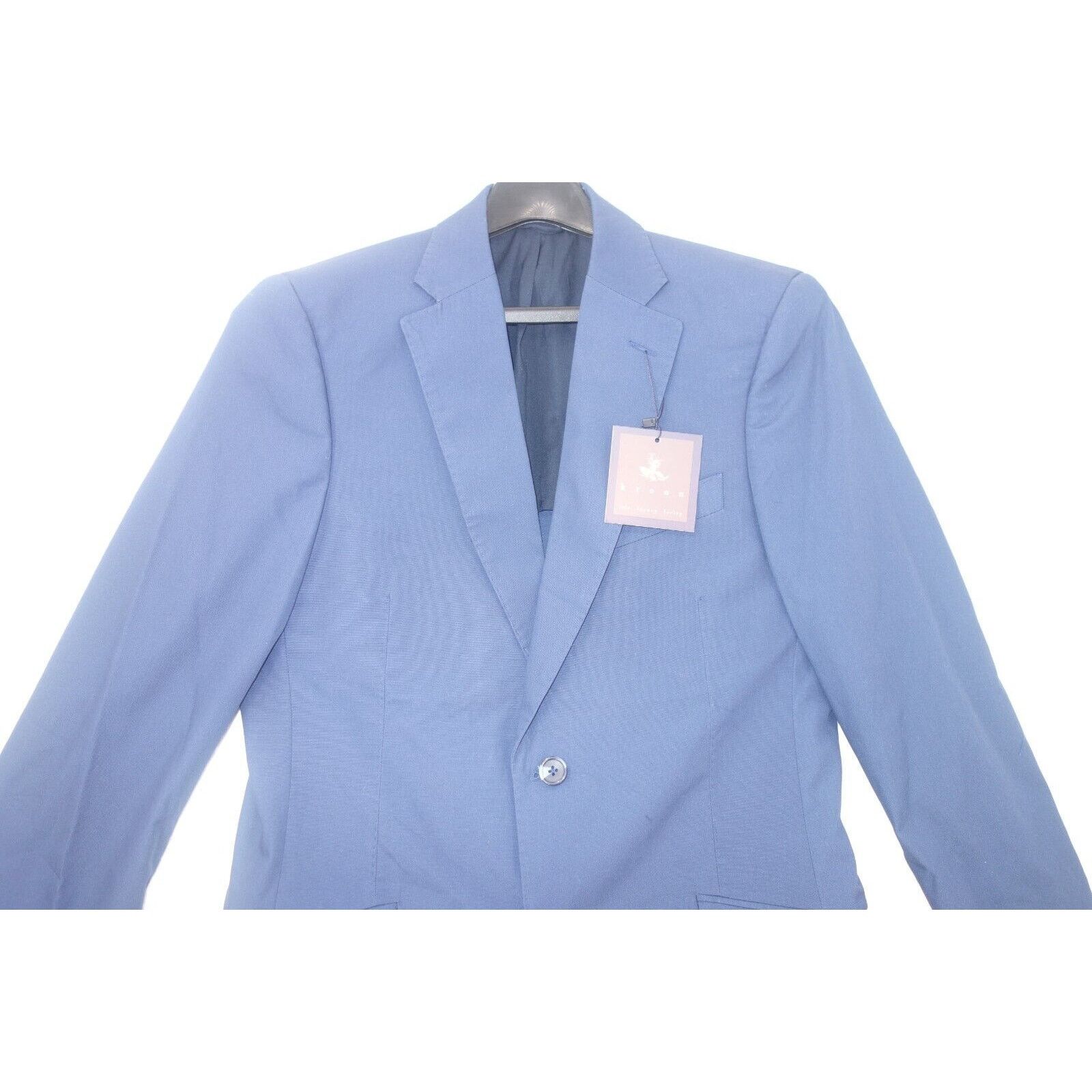 Other NEW Kroon Irons Blue Poplin Lined Suit Jacket & Pants Size 36R - 5 Thumbnail