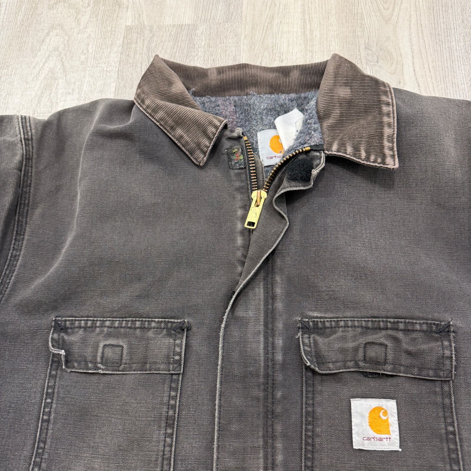 Carhartt Vintage Carhartt Canvas Jacket 2XL Black Faded Distressed Size US XXL / EU 58 / 5 - 3 Thumbnail