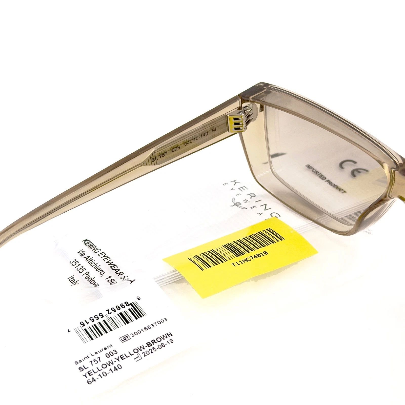 Saint Laurent Paris SAINT LAURENT SL 757 SL757 Crystal Beige Sunglasses 003 Size ONE SIZE - 7 Thumbnail