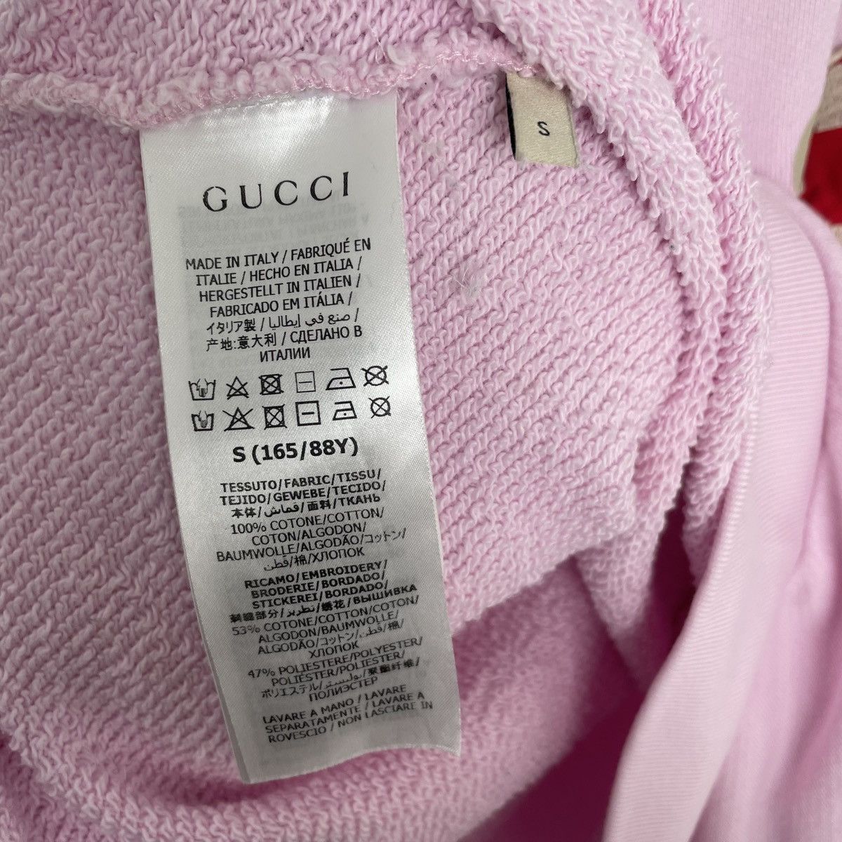 Gucci Gucci Pink Printed Logo Crew Neck Sweatshirt K26WX Size S / US 4 / IT 40 - 6 Thumbnail