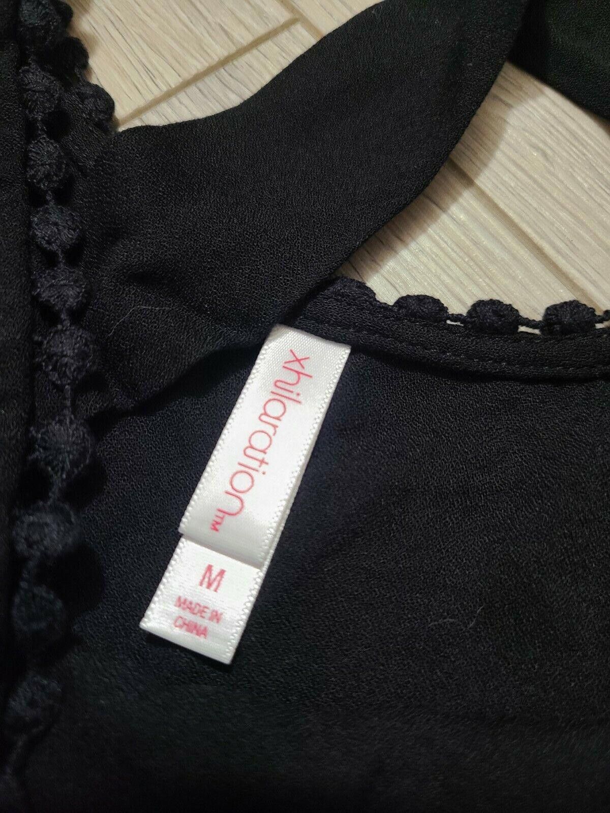 Designer Exhilaration Dress Medium Black White Embroidered Long Size M / US 6-8 / IT 42-44 - 3 Thumbnail