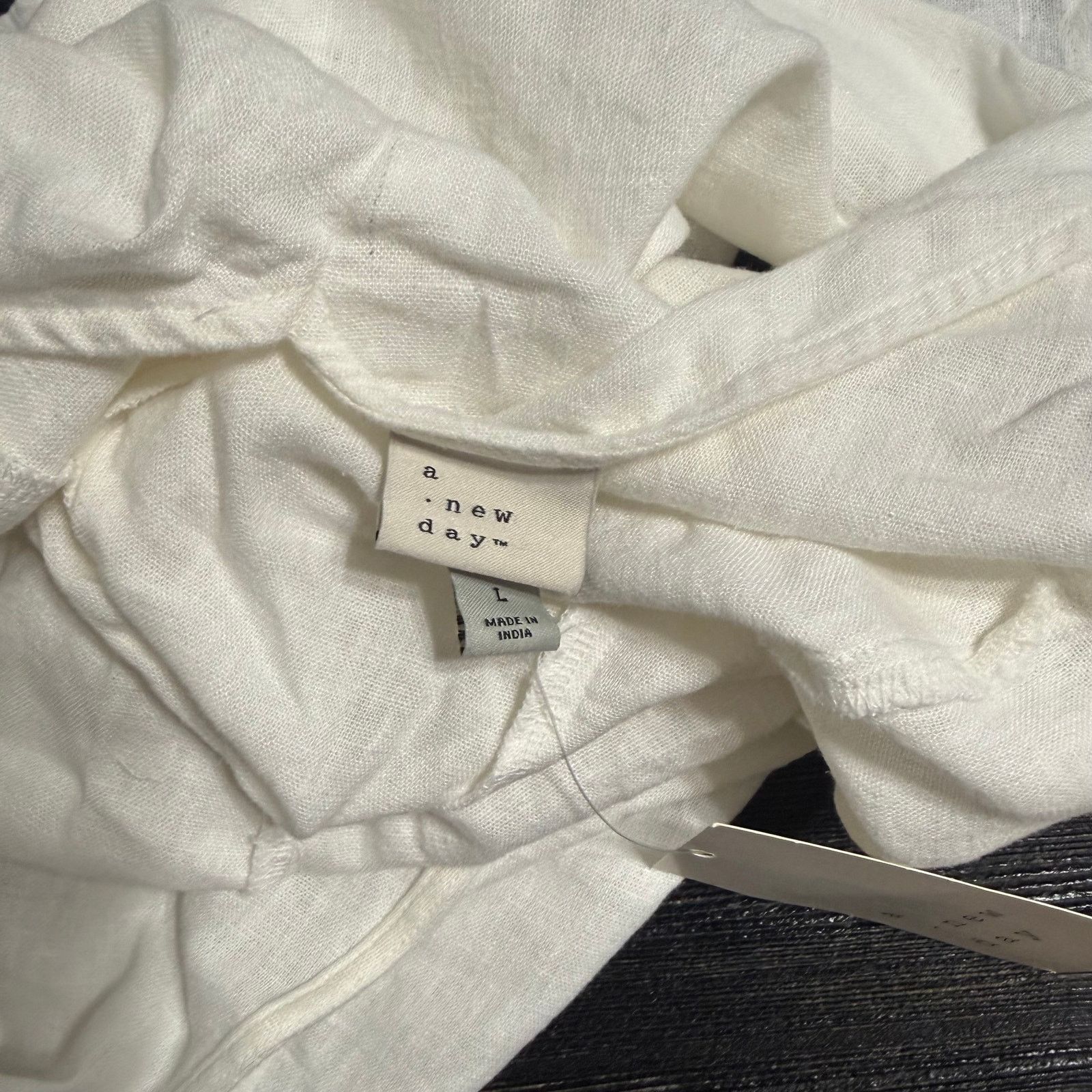 Other A New Day White Linen-Feel Tie-Front Vest | Sz L, NWT Size L / US 10 / IT 46 - 6 Thumbnail