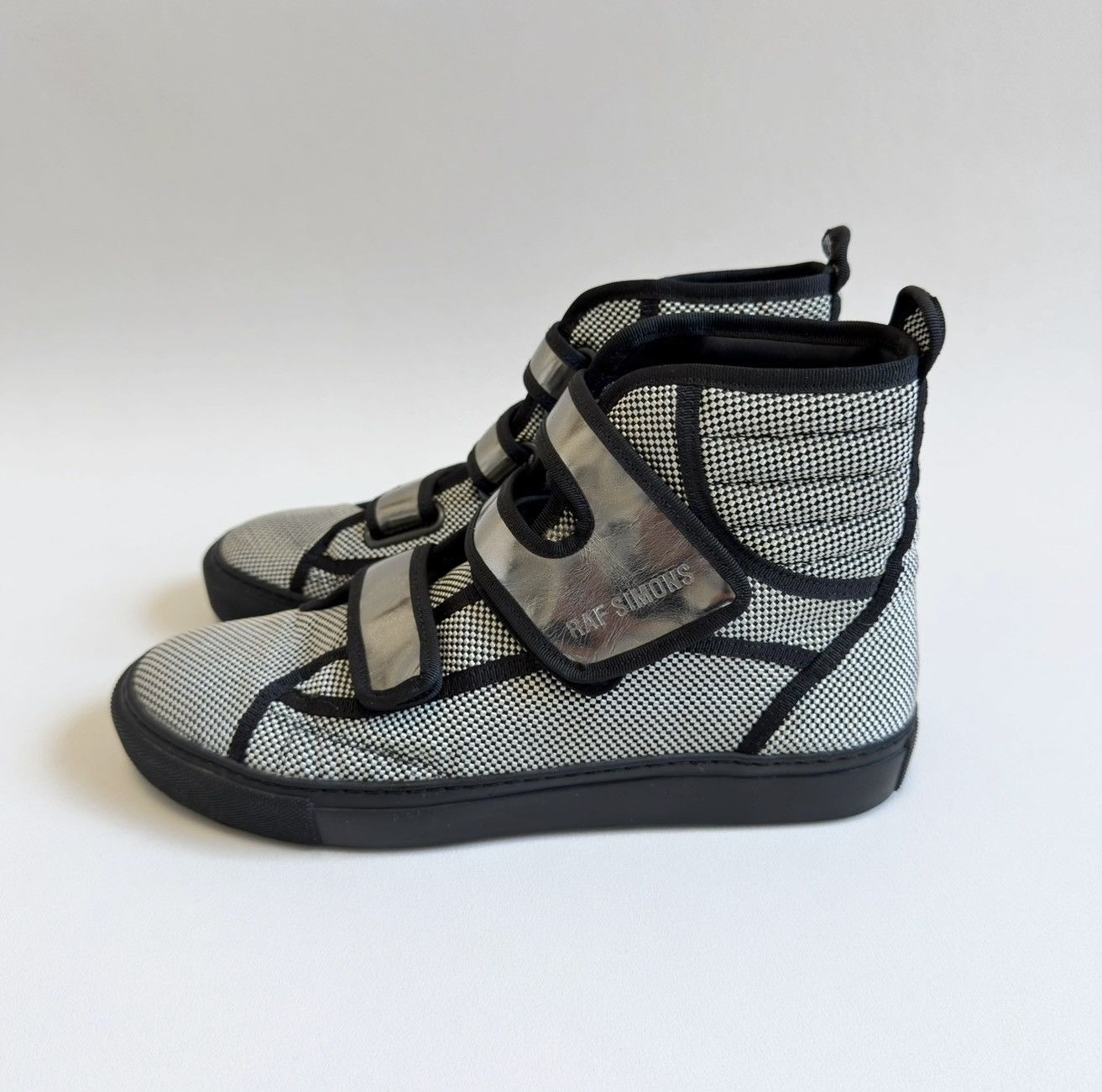 Raf Simons A/W 13 ‘Checkerboard Nylon’ Velcro Sneakers Size US 9 / EU 42 - 2 Thumbnail